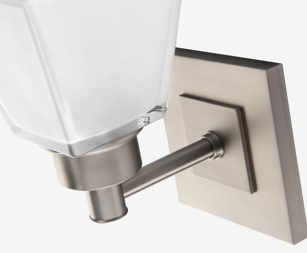Norwell Lighting Matthew 9635-CH-SQ Chrome Wall Sconce - Modern One Light Bathroom Vanity Fixture for Bedroom, Hallway & Living Room Decor