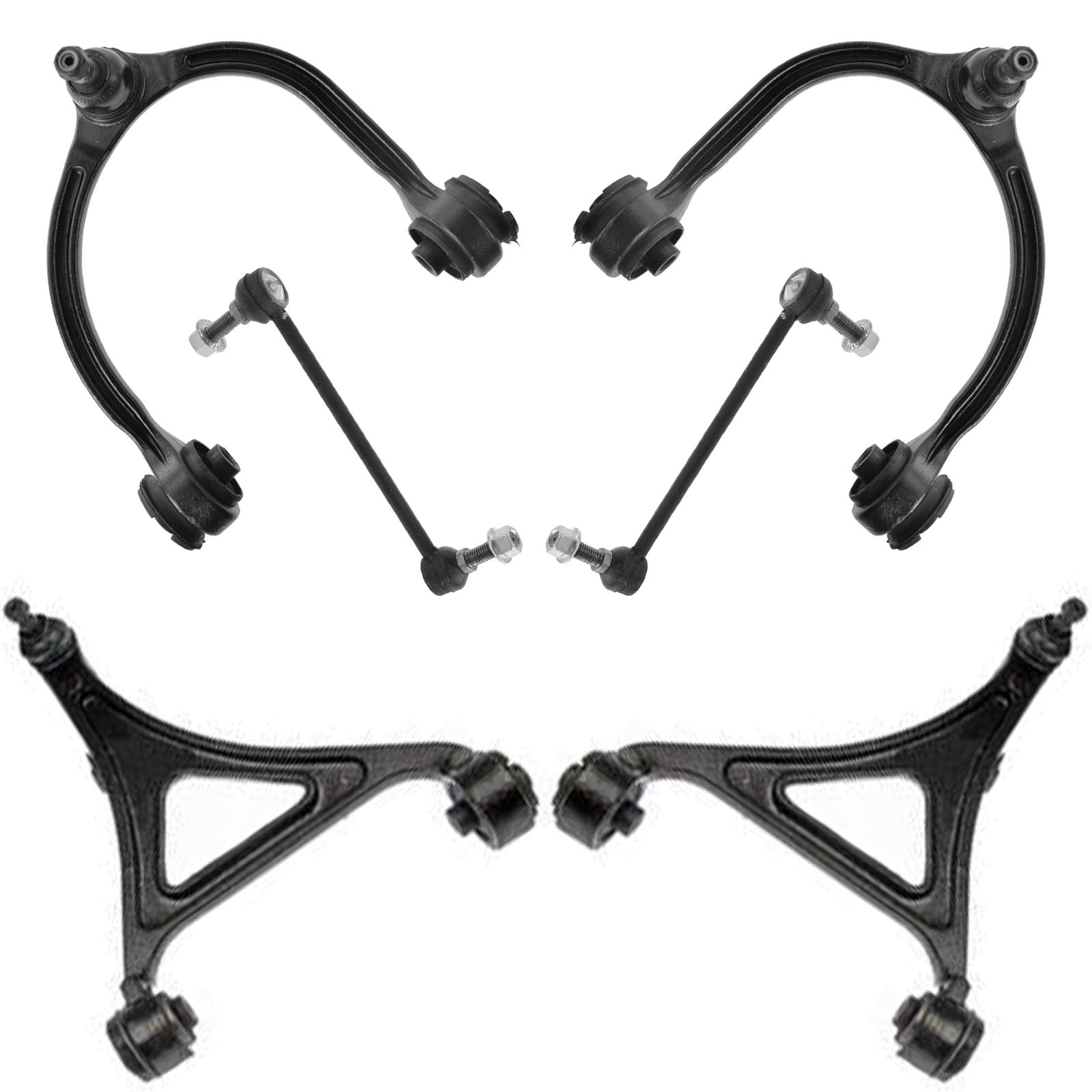 TRQ Front Suspension Kit - Control Arm with Ball Joint, Sway Bar & Stabilizer Link - Compatible with 2005-2011 Chrysler 300, 2007-2011 Dodge Charger, 2005-2008 Magnum - Improve Ride Comfort & Handling for Smooth Driving