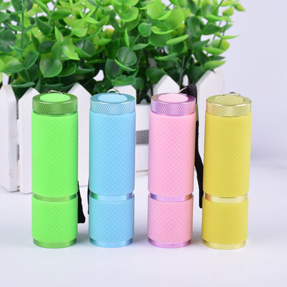 FOMIYES 4Pcs Mini LED Flashlight UV Lamp - 9 LED Nail Polish Dryer & Portable UV Light for Gel Nails - Perfect for Home Manicure, Nail Salon, Travel & Emergency Use
