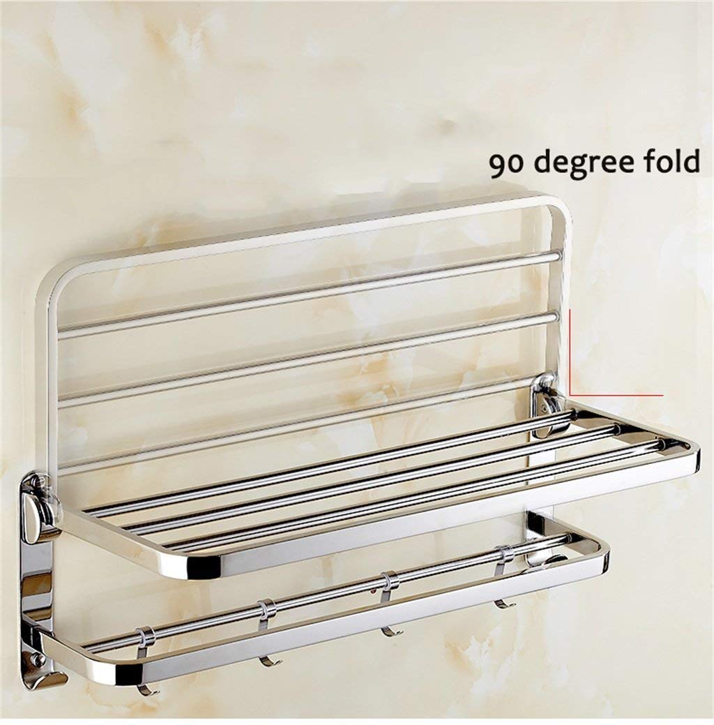 Double Layer Hanging Towel Rack - 2 Tier Bathroom Shelf Organizer with Towel Bar | Space Saving Bathroom Accessories for Towels, Robes & Decor | Perfect for Small Bathrooms, Apartments & Dorm Rooms