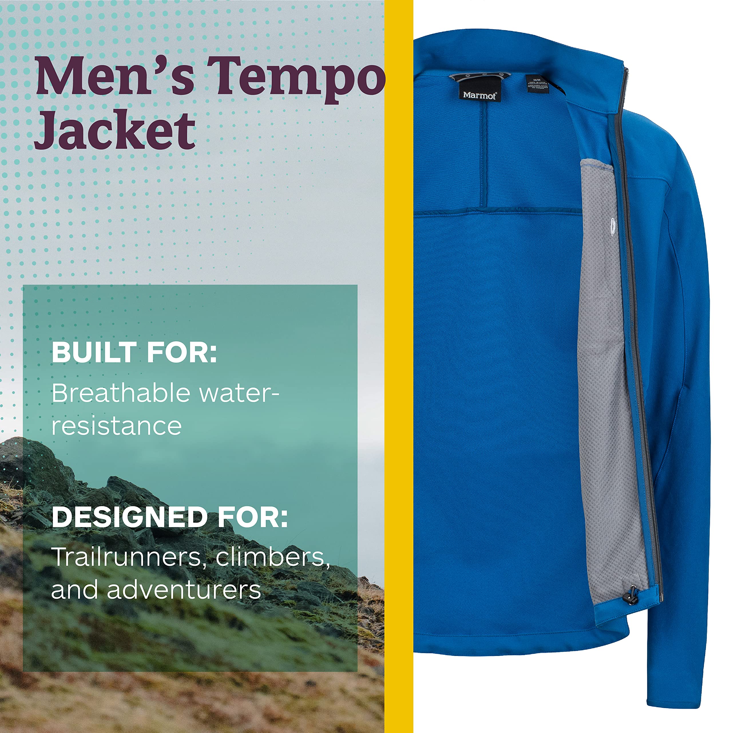 MARMOT Men's Tempo Jacket - Lightweight Waterproof Hiking Jacket for Outdoor Adventures, Camping & Travel