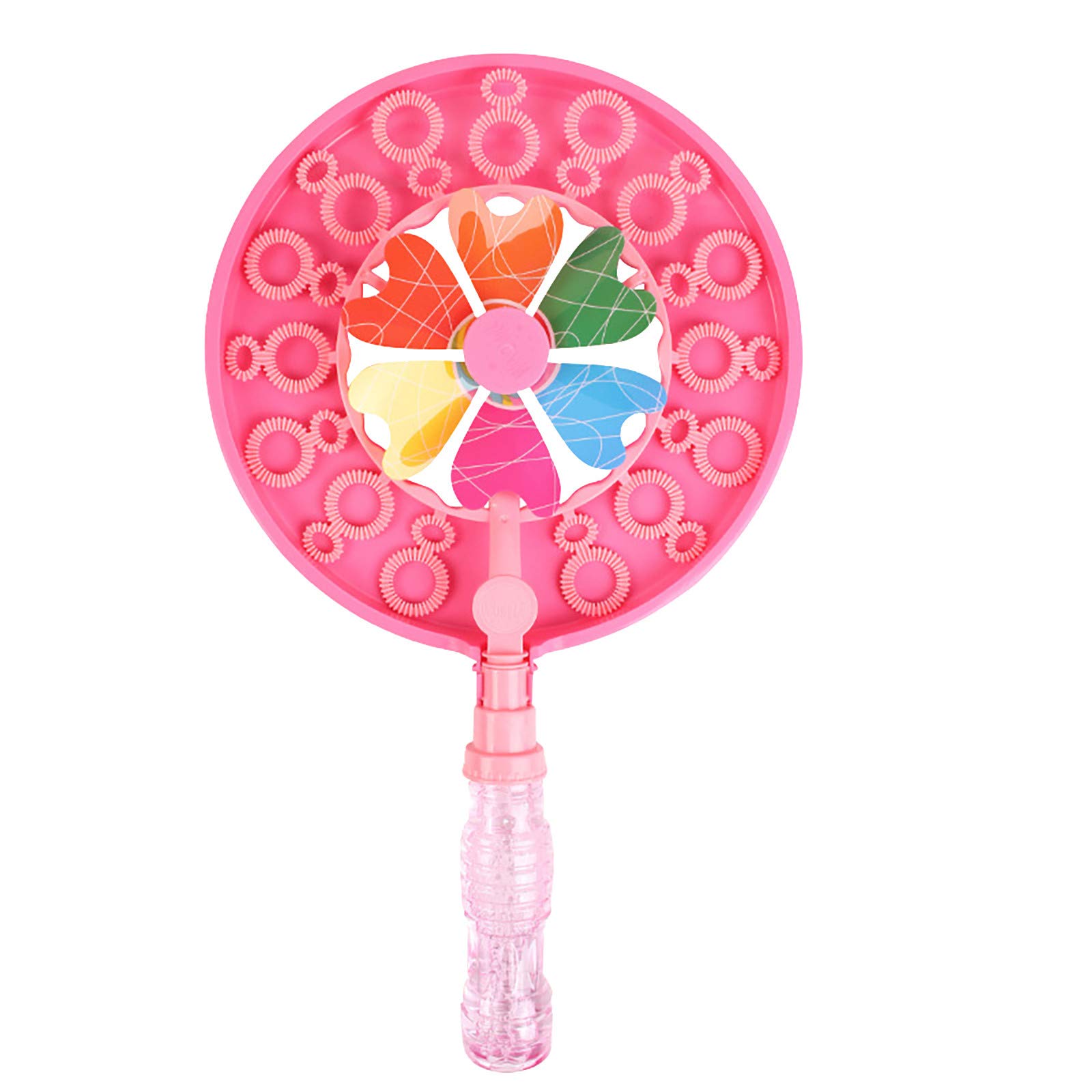 Bubble Maker Machine for Kids - Colorful Double Hole Bubble Wand & Windmill Blower with 100ML Solution | Fun Outdoor Play, Birthday Parties, and Summer Activities