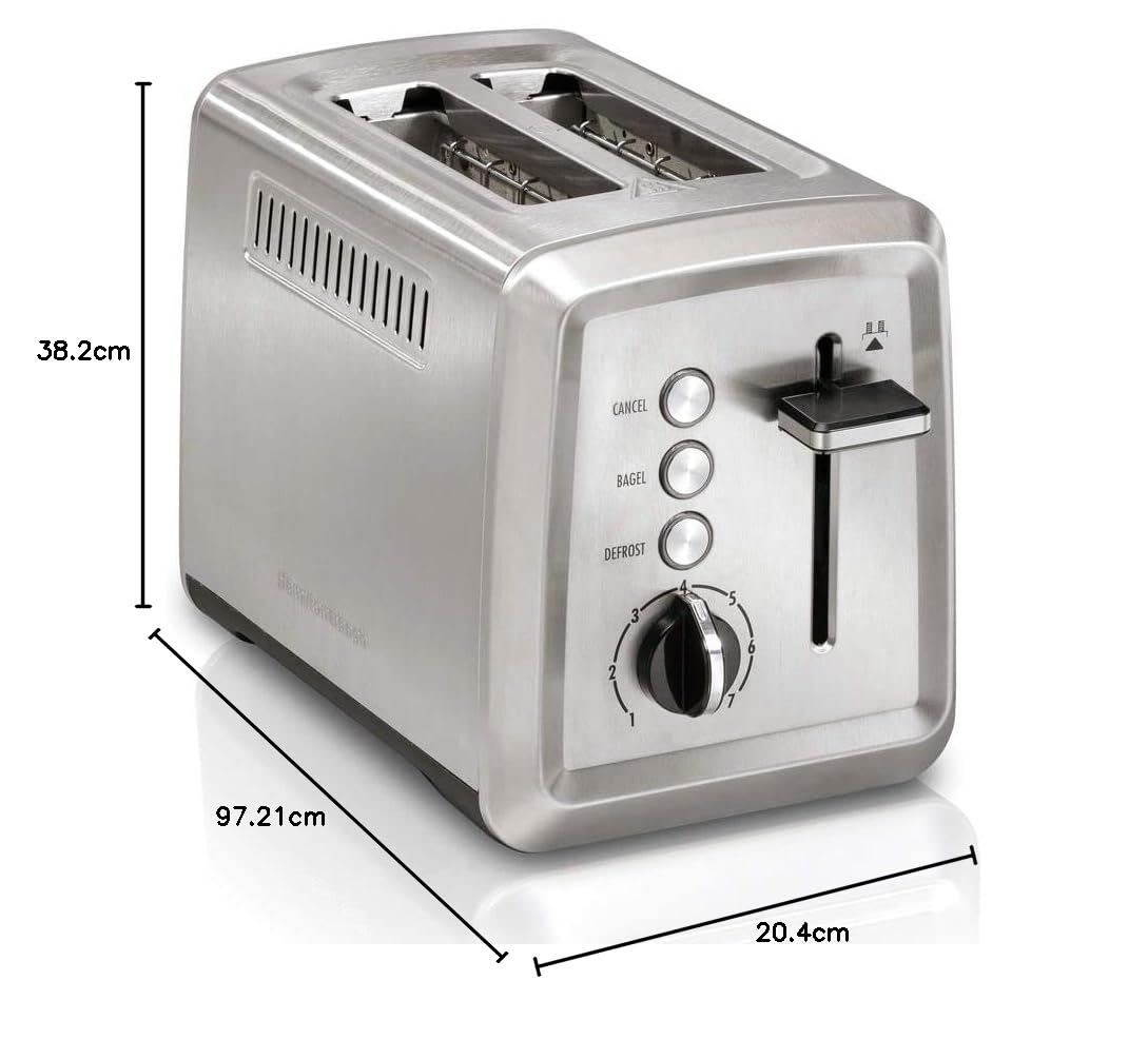 Hamilton Beach 2-Slice Stainless Steel Toaster, 220V - Perfect for Breakfast, Office, or Dorm Room Use