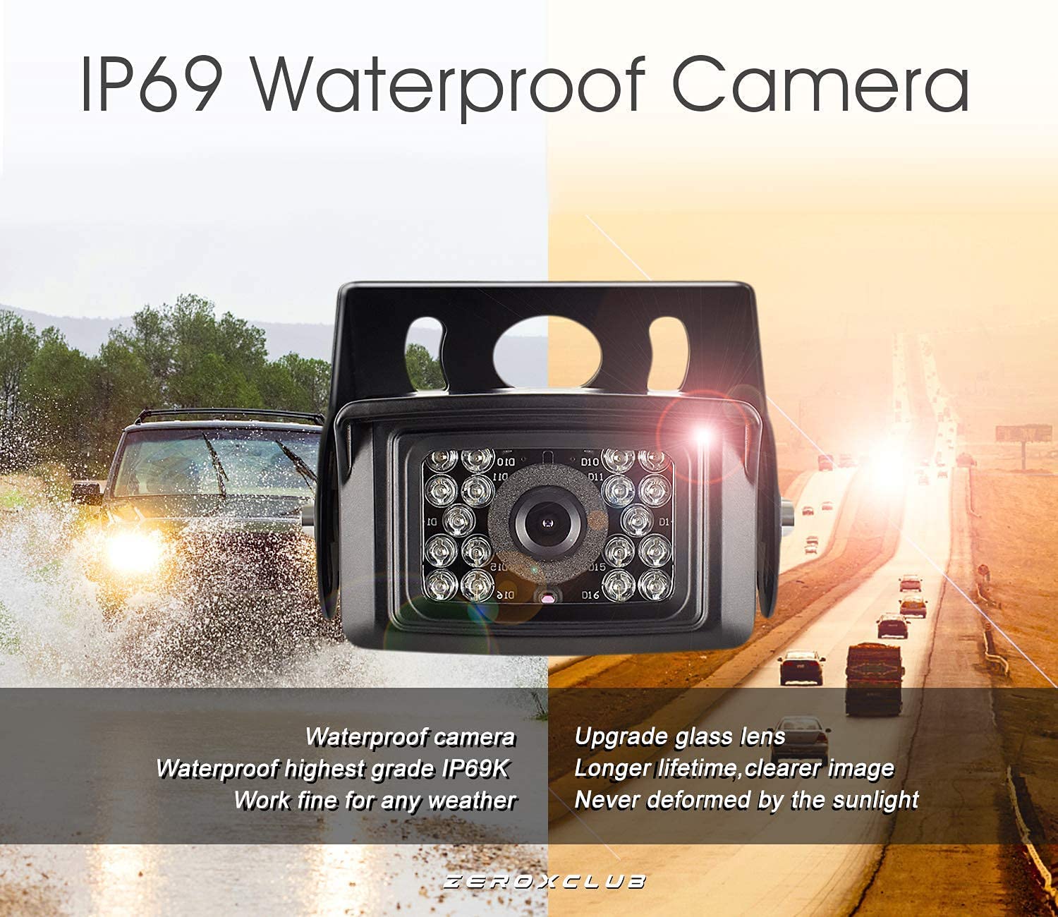 7 Inch Dual 1080P Wireless Backup Camera System Kit with 7