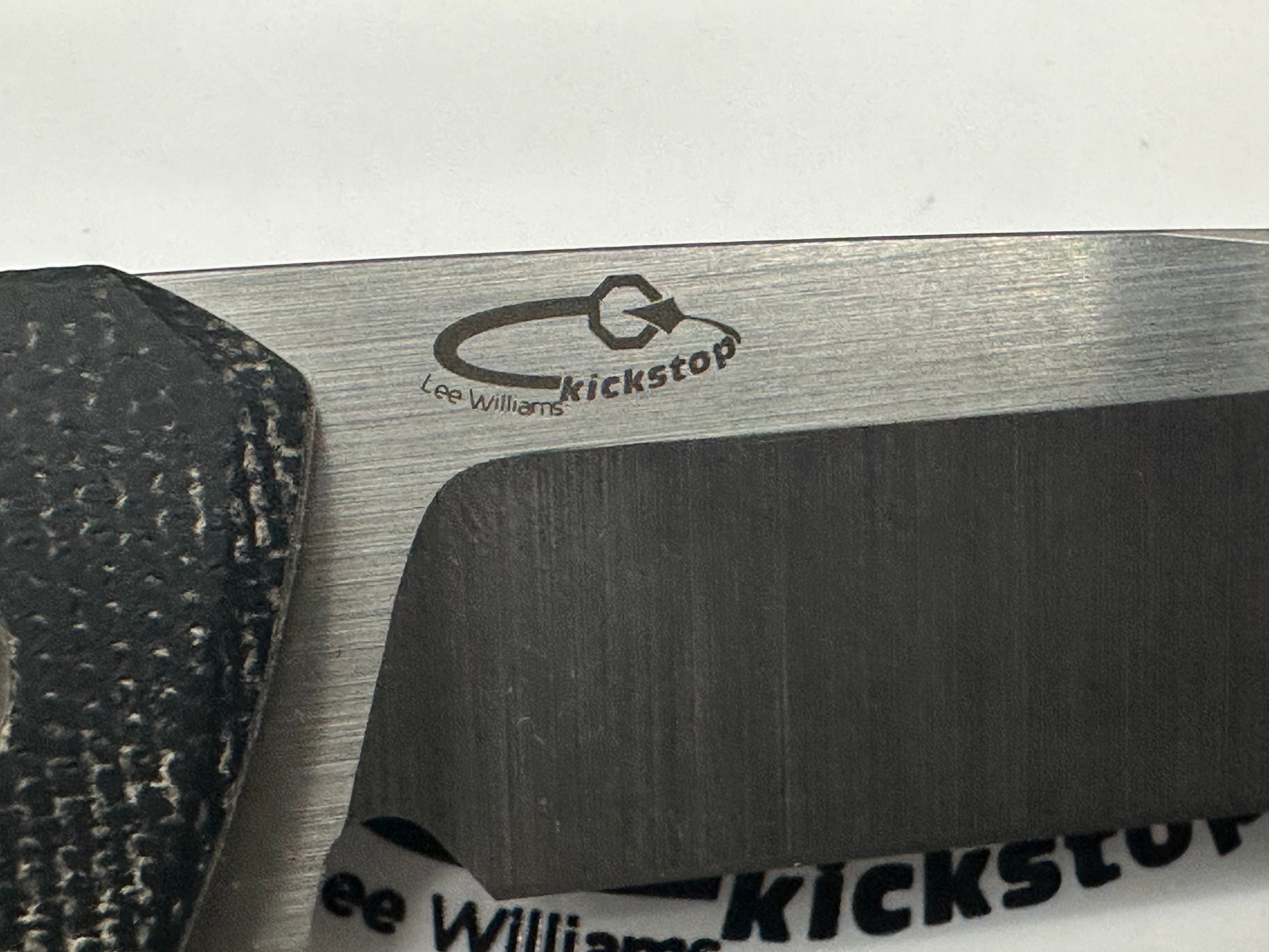 Jared Oeser F-22 Kickstop Flipper Knife - Black Micarta Handle with Satin Blade (3.4
