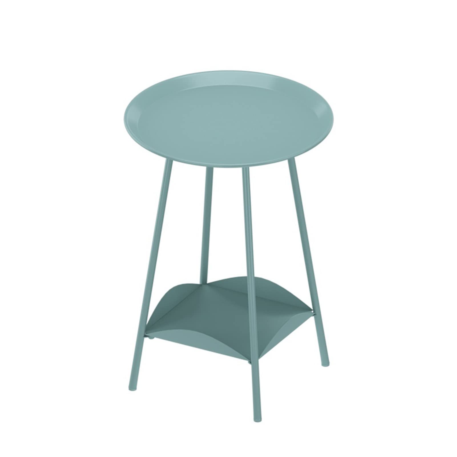 JIANFEI Rocking Chair Round Metal End Side Table - 2-Tier Snack Coffee Table for Small Spaces, Bedroom, Living Room - No Assembly Required (Green, 16.5x16.5x22 Inches) - Perfect for Reading Nooks, Patio Relaxation & Apartment Decor