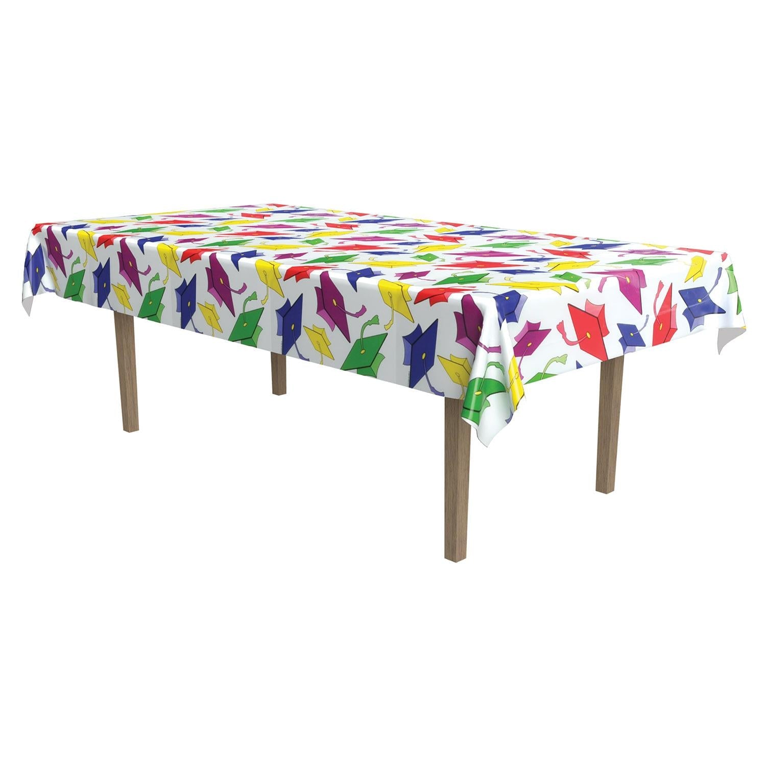 12 Pack Beistle Graduation Party Table Covers - Multicolor Disposable Tablecloths for Graduation Decorations, Parties & Celebrations