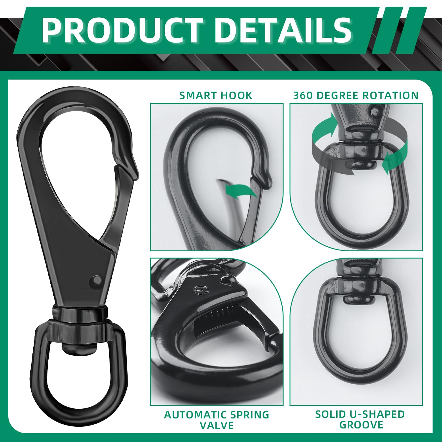 6 Pack Swivel Snap Hooks - 2.57