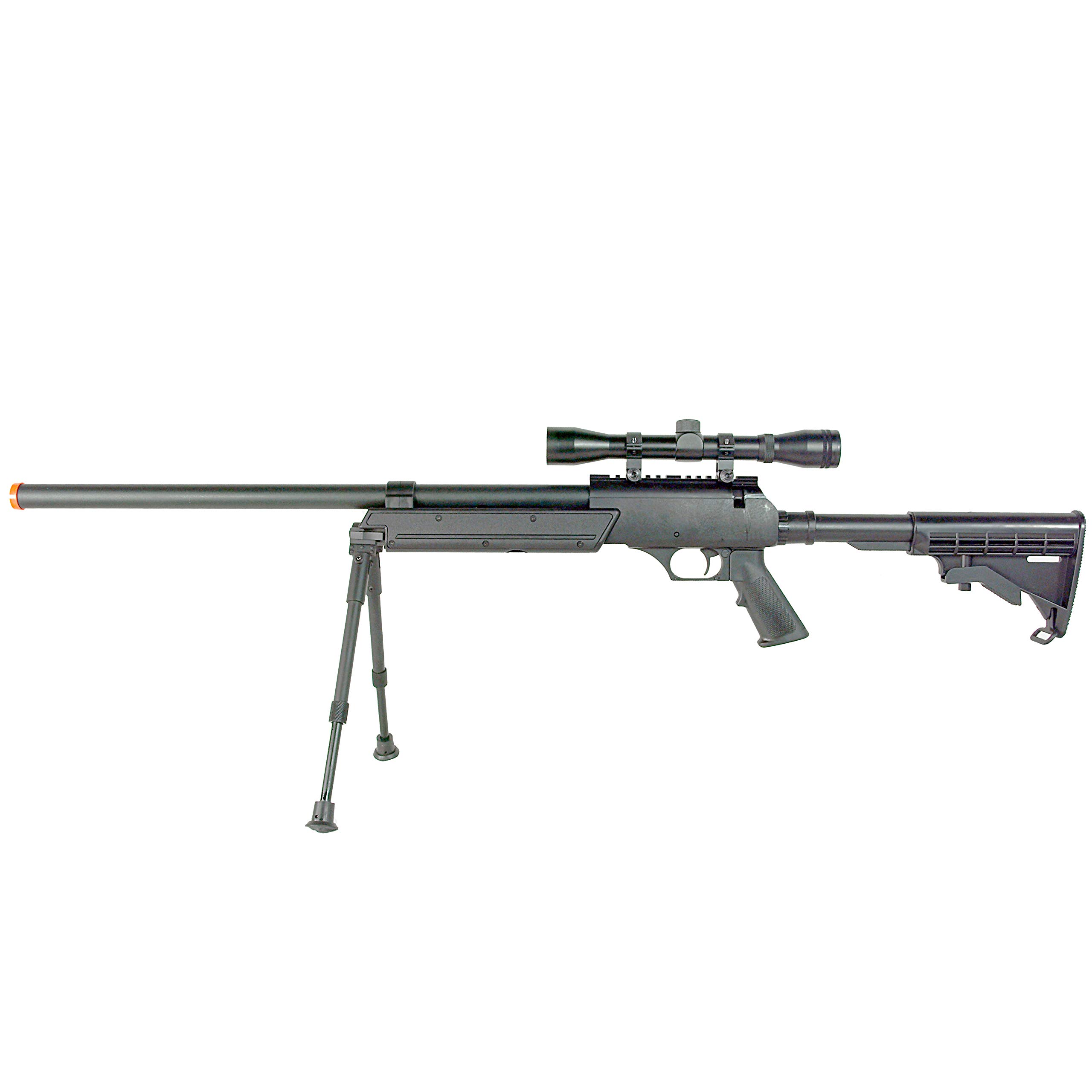 BBTac High-Power Precision Spring Airsoft Sniper Rifle - Heavy Duty Metal Construction with 3x32 Scope & Adjustable Bipod - Ideal for Target Shooting, Airsoft Battles & Outdoor Training