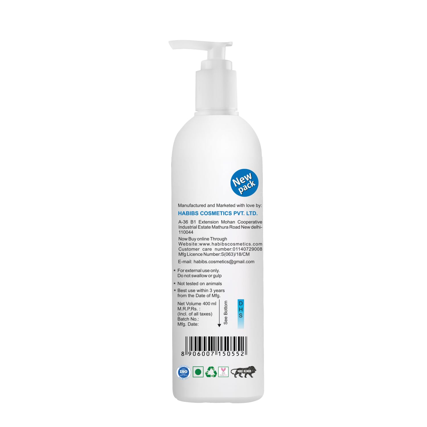 HABIBS COSMETICS Professional Anti Hair Fall Shampoo with Jojoba Oil & Botanicals - Intensive Hair Growth Therapy for Dry & Damaged Hair - Extra Conditioning 400ml - Perfect for Daily Use & Salon Treatments