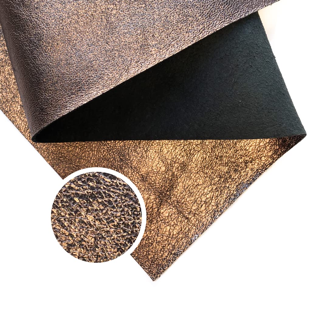 Dark Rose Gold Metallic Leather - Genuine Shiny Leather with Metallic Finish for Sewing, Crafting, Jewelry Making (12x12In/30x30cm) - Perfect for Handbags, Wallets & DIY Fashion Accessories