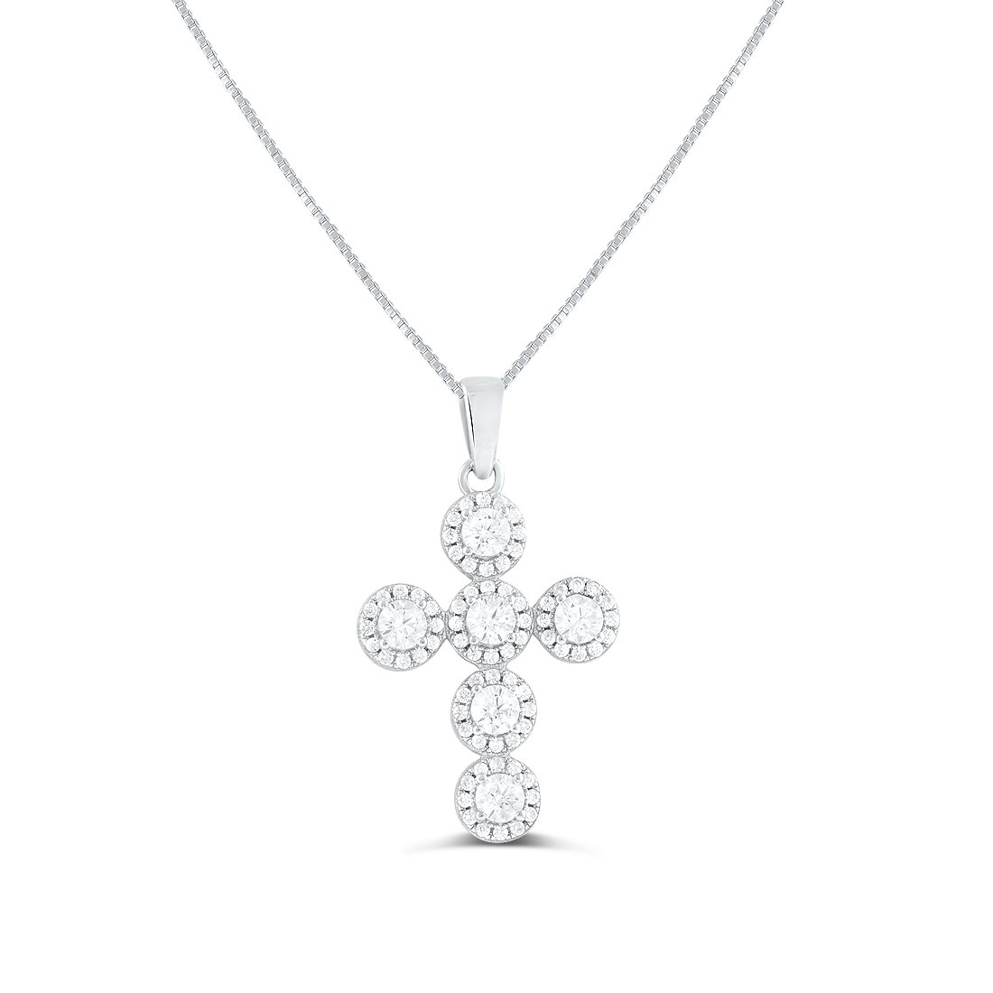 Elegant Sterling Silver CZ Cross Necklace for Women & Teens - Perfect for Gifts, Parties & Everyday Wear
