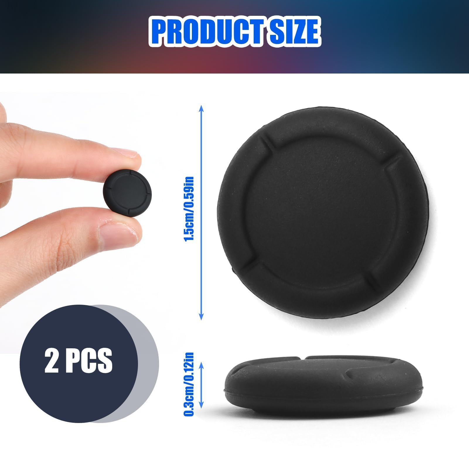 2 Pack Analog Silicone Thumb Grip Covers for Nintendo Switch Joy-Con - Replacement Joystick Caps Protector for Enhanced Gaming Comfort & Grip - Perfect for Switch, Switch Lite, and OLED Models