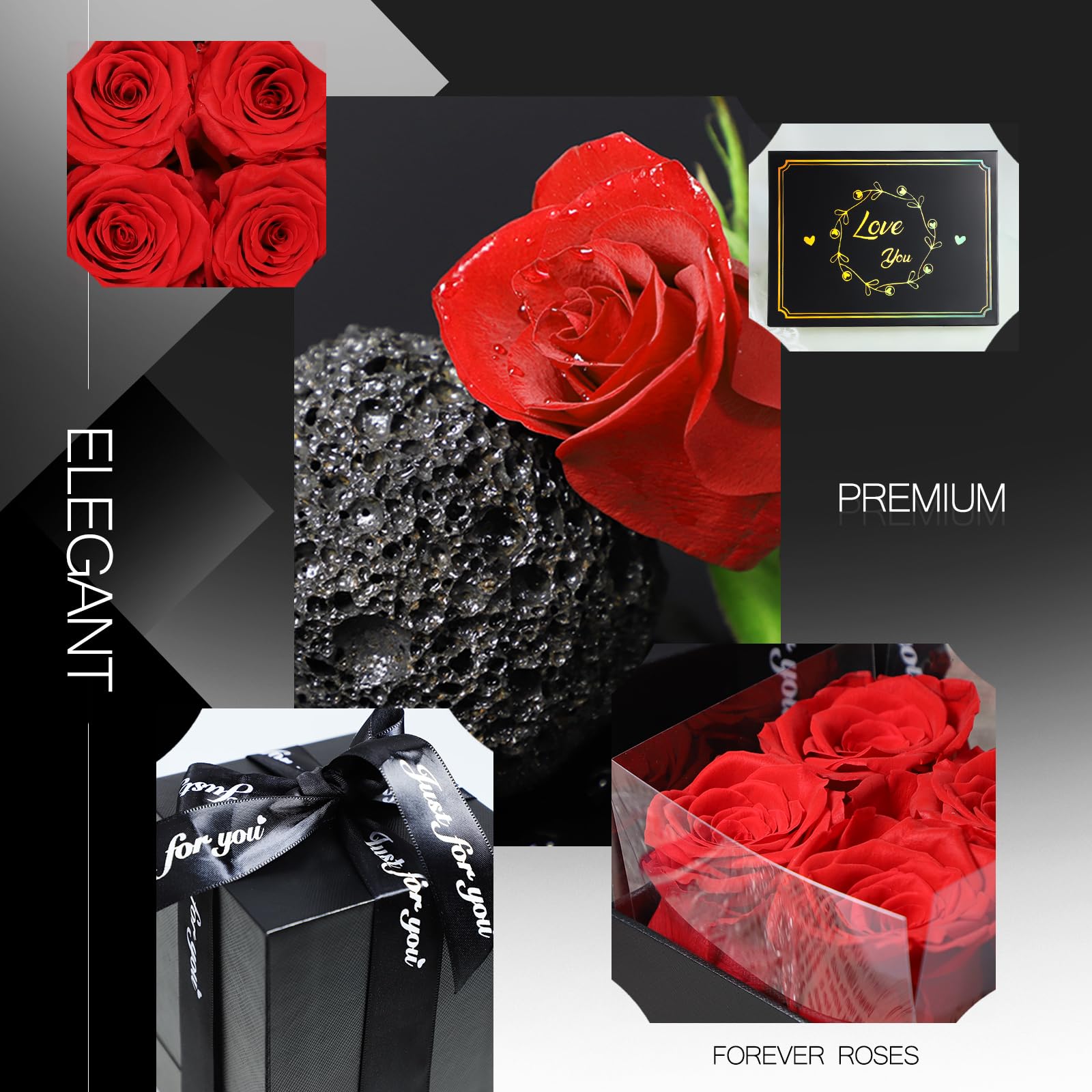 Forever Roses in a Box - Preserved Real Red Roses Gift for Women, Mom, Wife, Girlfriend, Grandma | Eternal Rose Gift for Valentine's Day, Mother's Day, Birthday | Long-Lasting Floral Decor for Home, Office & Special Occasions