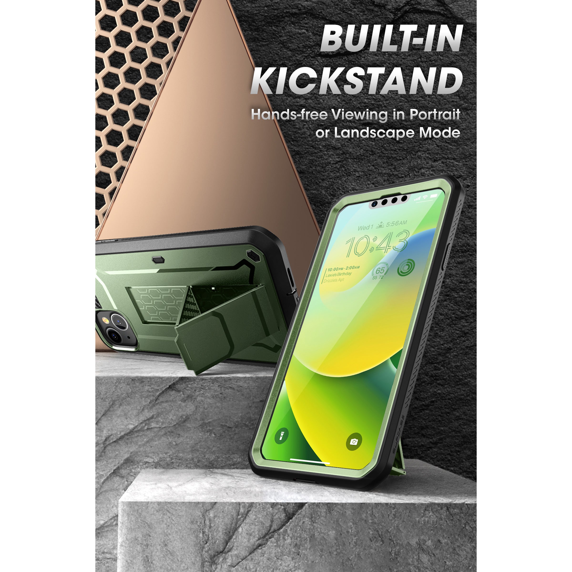iPhone 14 6.1 Inch Unicorn Beetle PRO Heavy Duty Rugged Case - Dark Green | Shockproof & Drop Protection | Perfect for Outdoor, Work & Adventure Activities