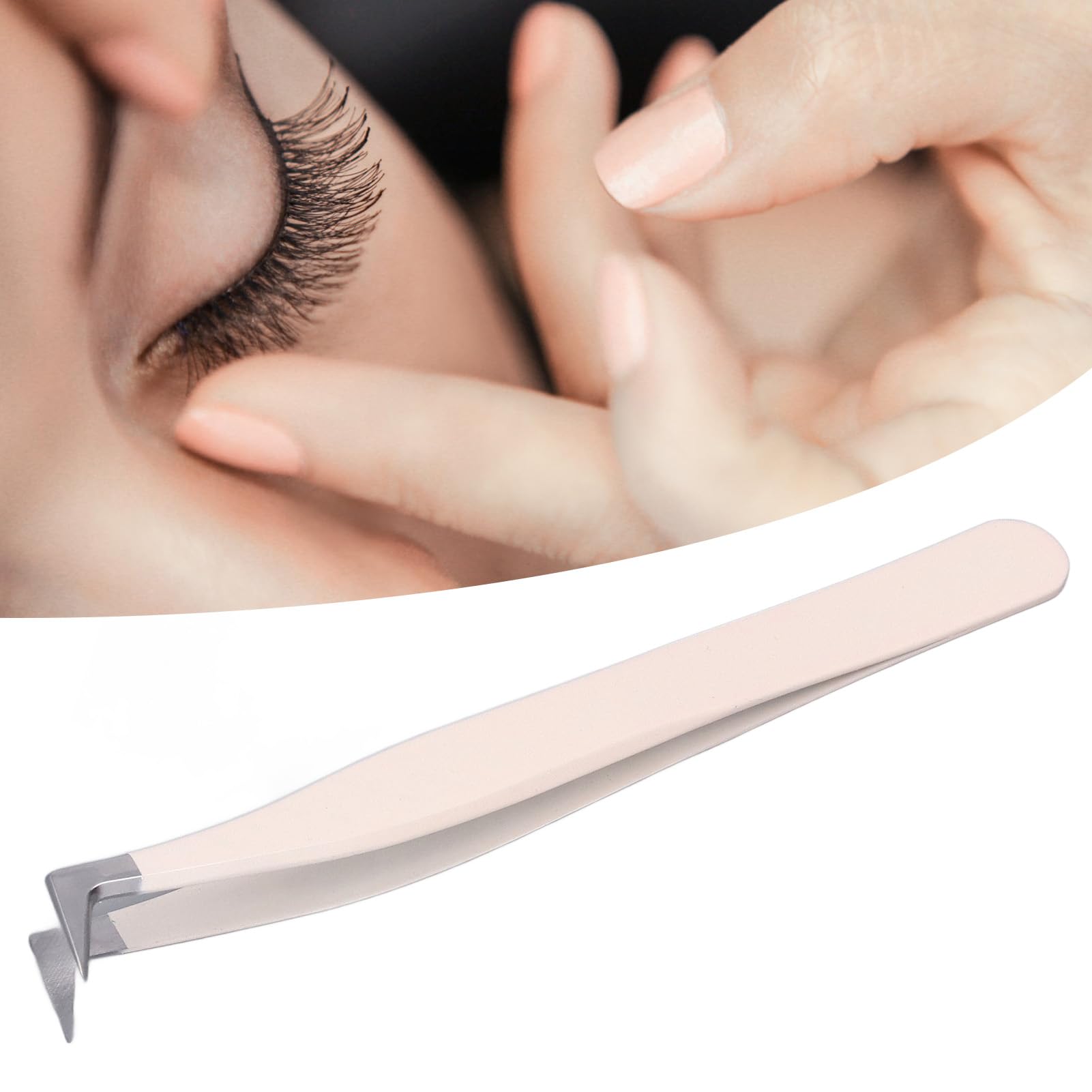Premium False Eyelash Tweezers - 7-Shape Curved Tip Stainless Steel Eyelash Extension Tool with Fine Tip for Volume Lashes | Lightweight Makeup Tweezers for Professional & Home Use | Perfect for Salon, DIY Lash Extensions & Beauty Enthusiasts