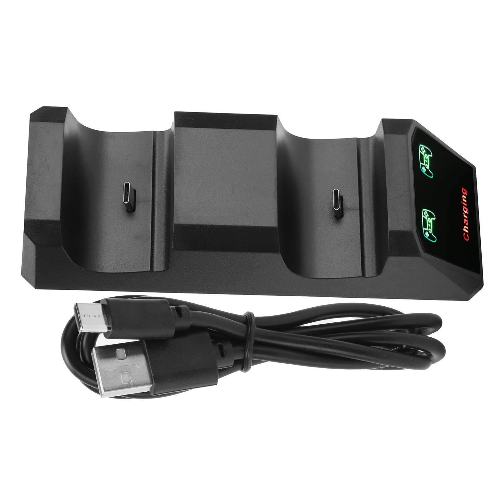 Wireless Controller Charger Dock - Dual USB Charging Station with ABS Screen Display & LED Indicator for PS5, Xbox, Nintendo Switch - Perfect for Gaming Setup & Multiplayer Sessions