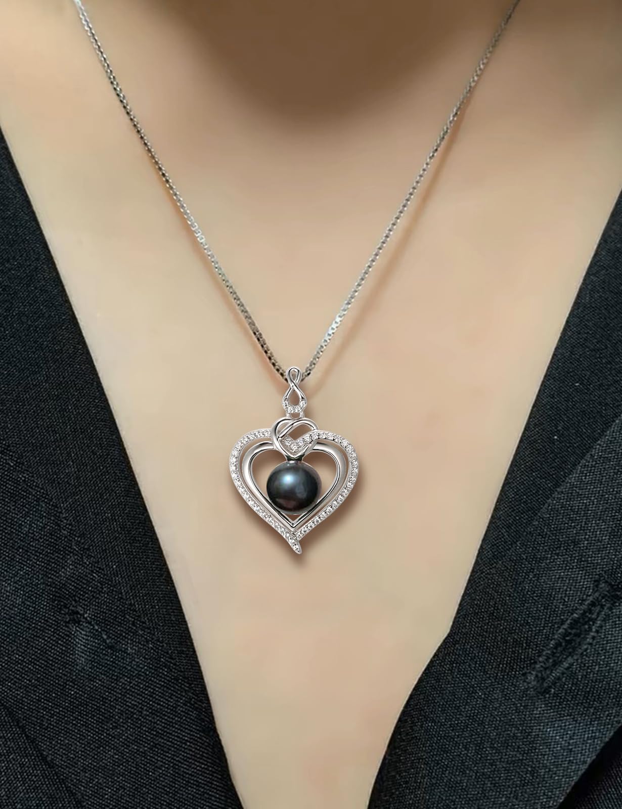Tahitian Black Pearl Necklace for Women - Elegant Jewelry Gift for Wife, Mom, Girlfriend - Perfect for Wedding, Birthday, Anniversary, Mother's Day, Valentine's Day & Christmas