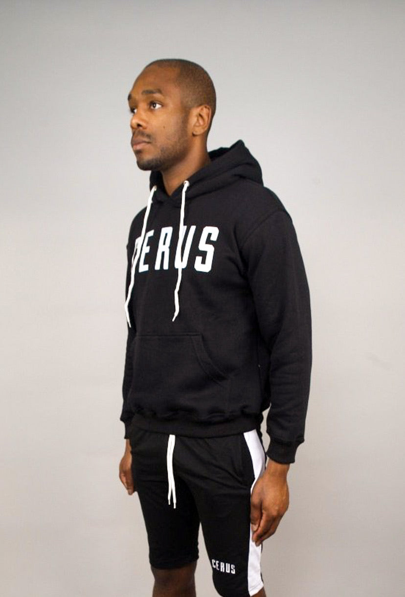 Cerus Black Training Hoodie for Men & Women - Lightweight, Breathable Workout Hooded Sweatshirt - Gym, Running, Yoga, Outdoor Activities