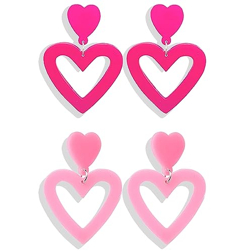 A3:2 pairs heart earrings
