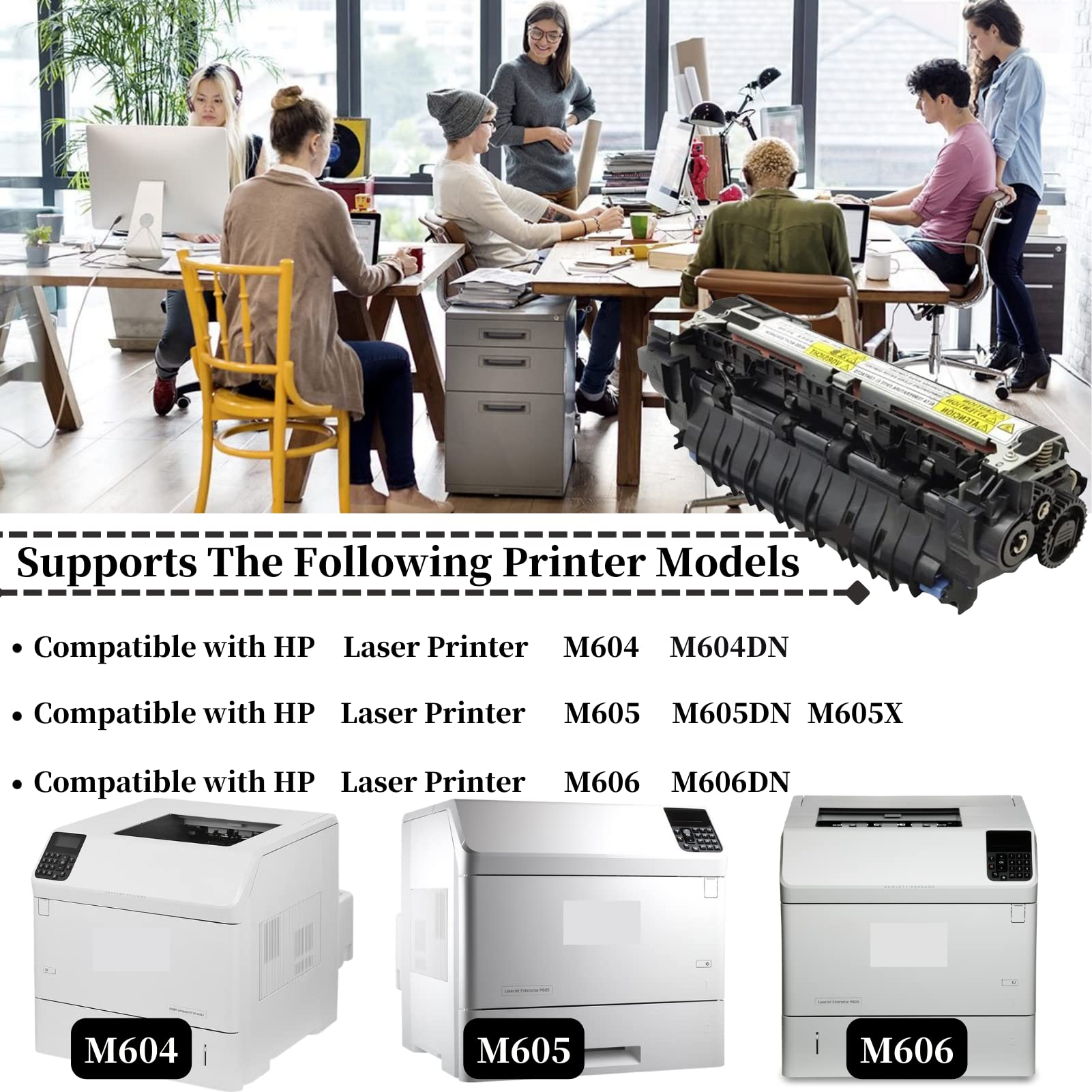 HP LaserJet M604/M605/M606 Fuser Maintenance Kit (110V) - Includes Fuser & Rollers for Office Printing