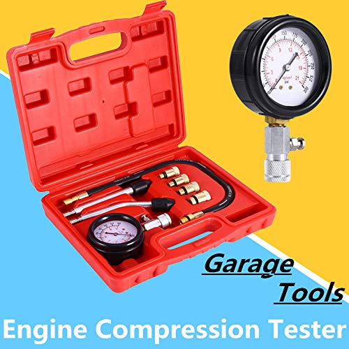 Professional Gas Engine Compression Tester Kit - Accurate Pressure Gauge for Car, Motorcycle & Small Engines - Durable Garage Diagnostic Tool with Protective Case - Perfect for Mechanics, DIY Auto Repair & Engine Maintenance