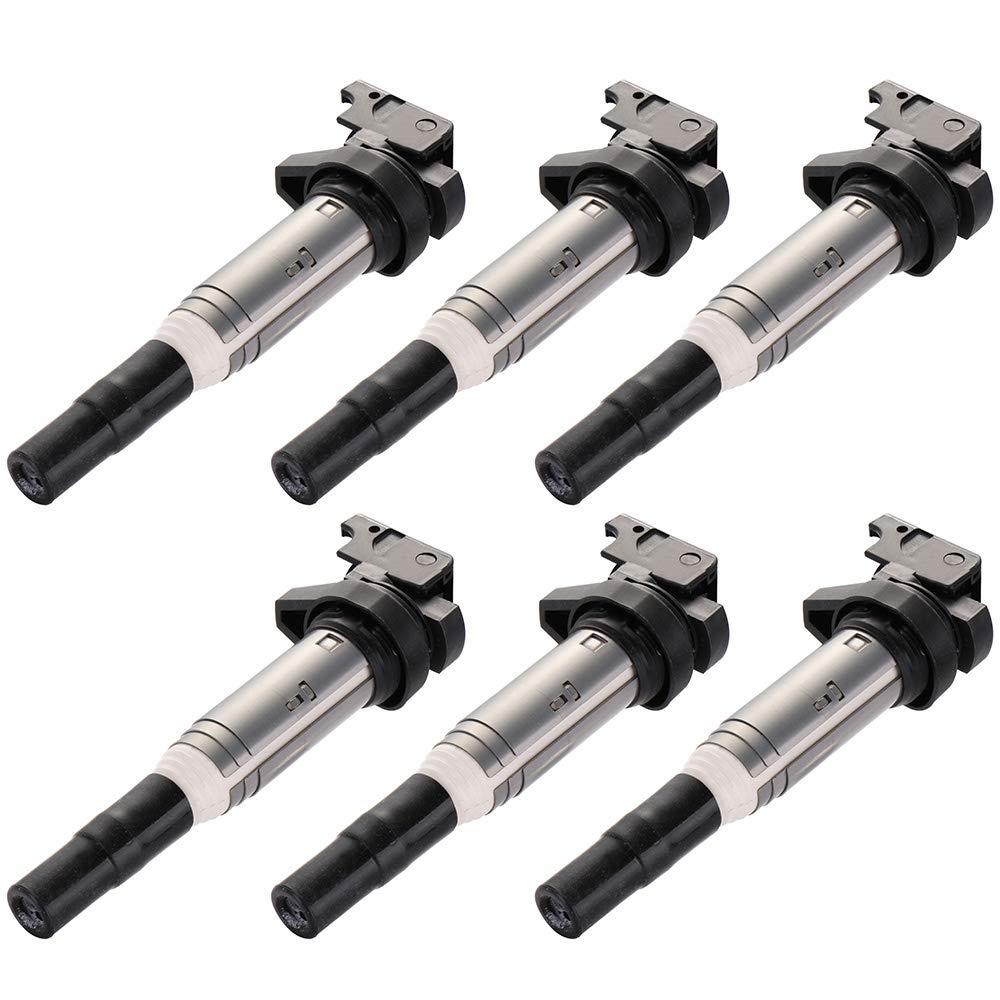 6 Pack Ignition Coil Compatible with BMW 325xi 3.0L - Direct Replacement for OE UF667 - Improve Engine Performance & Fuel Efficiency for Smooth Driving Experience
