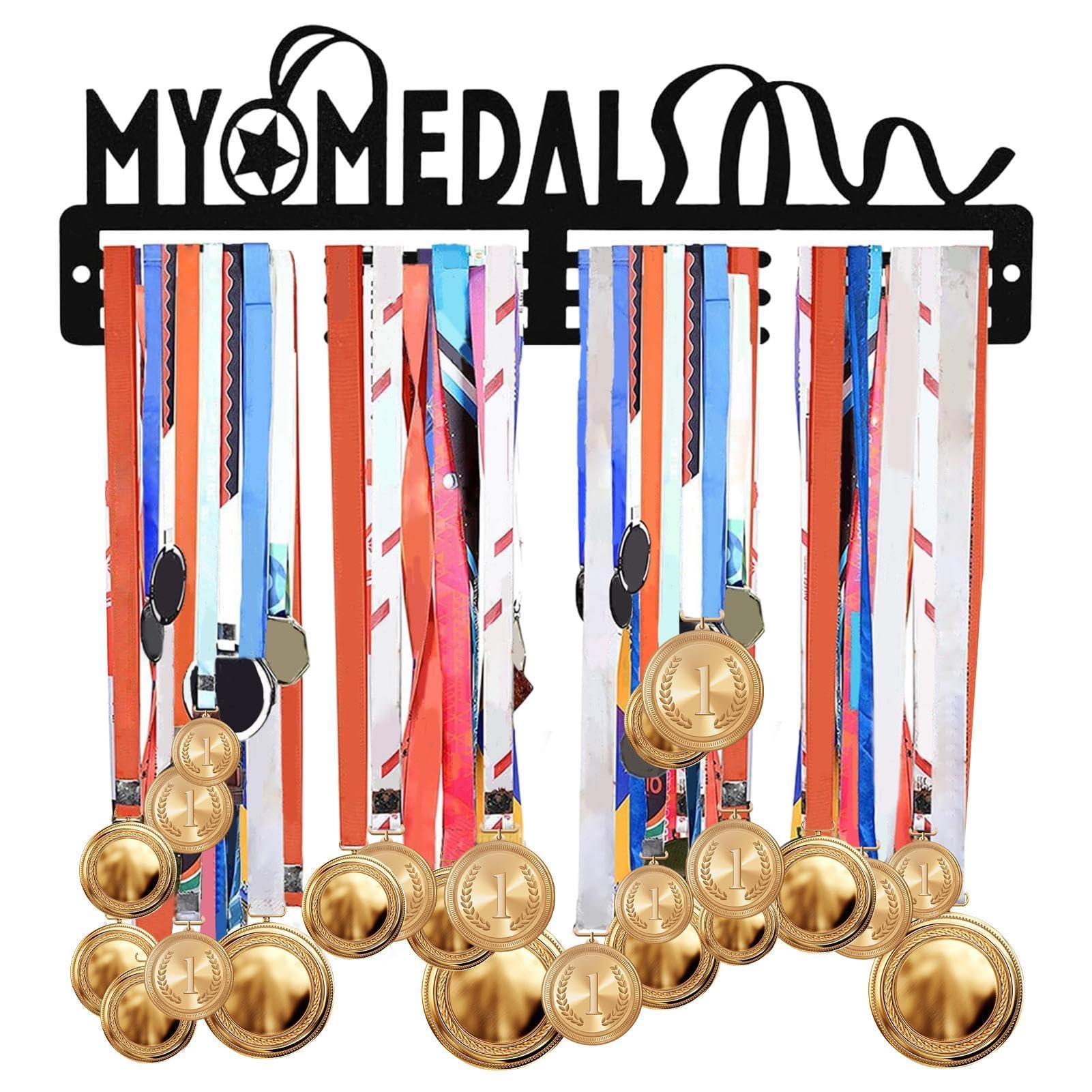 Premium Iron Award Ribbon Wall Display Hanger - Holds 24-30 Awards with Exquisite Letter Design | Perfect for Trophy Showcase, Office Decor & Competition Prize Organization