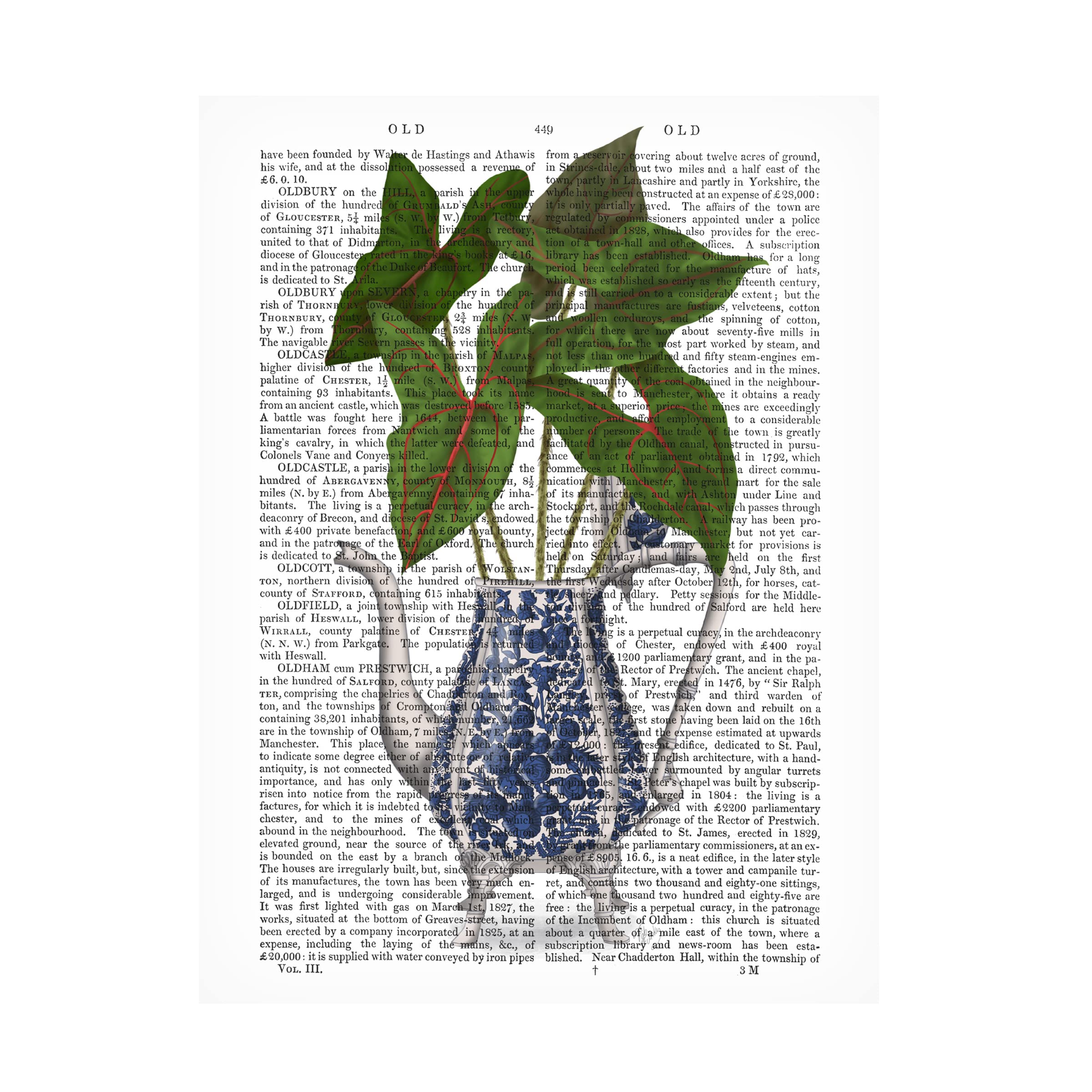 Trademark Fine Art 'Chinoiserie Vase 4 With Plant Book Print' Canvas Wall Art by Fab Funky - Perfect for Living Room, Bedroom & Office Decor
