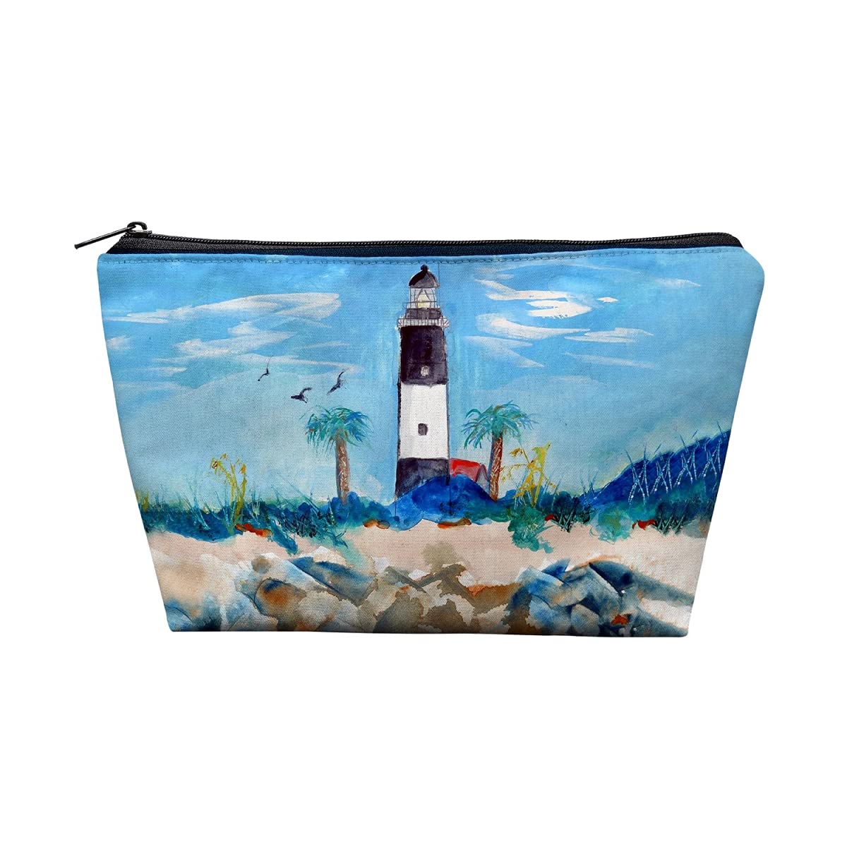 Betsy Drake PC1121 8.5 x 6 Inch Tybee Lighthouse Georgia Pouch - Perfect for Travel, Beach Essentials & Daily Organization