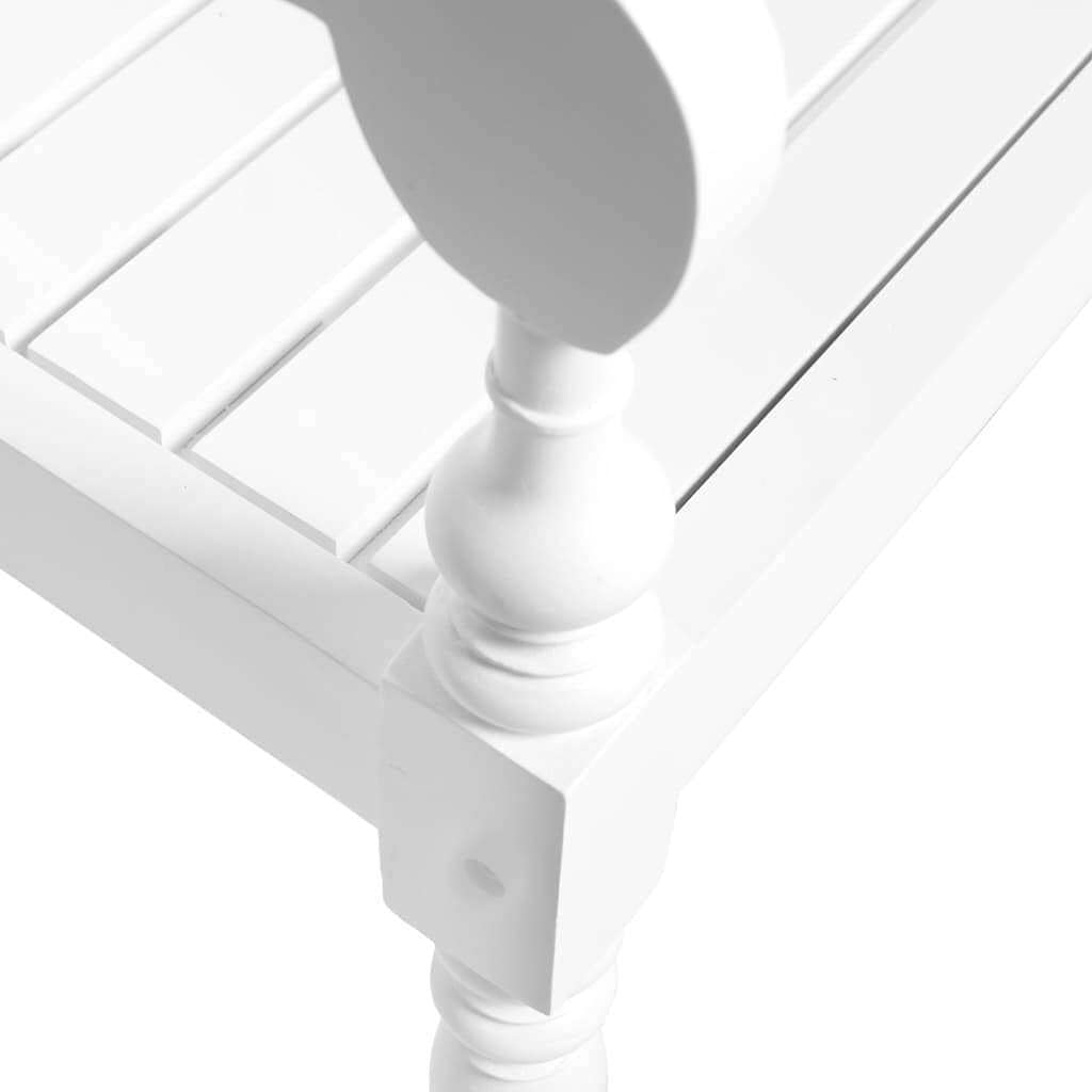 White 2-Seater Wooden Patio Garden Bench - Outdoor Park Porch Chair for Balcony, Backyard & Garden Seating - Heavy Duty Patio Furniture Set for Relaxing & Decorating