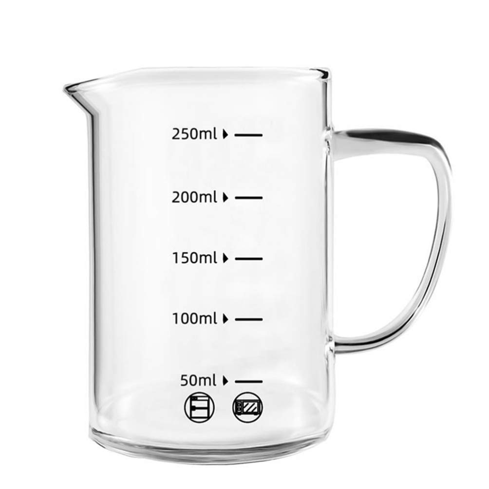 Premium Glass Measuring Cup - Clear Espresso Milk Frothing Pitcher with Measurement Marks - Perfect for Coffee, Latte, Cappuccino & Hot Chocolate Making at Home or Café