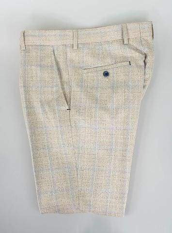 Cavani Caridi Men's Cream Casual Trousers - Comfortable Slim Fit Dress Pants for Office, Business & Formal Occasions