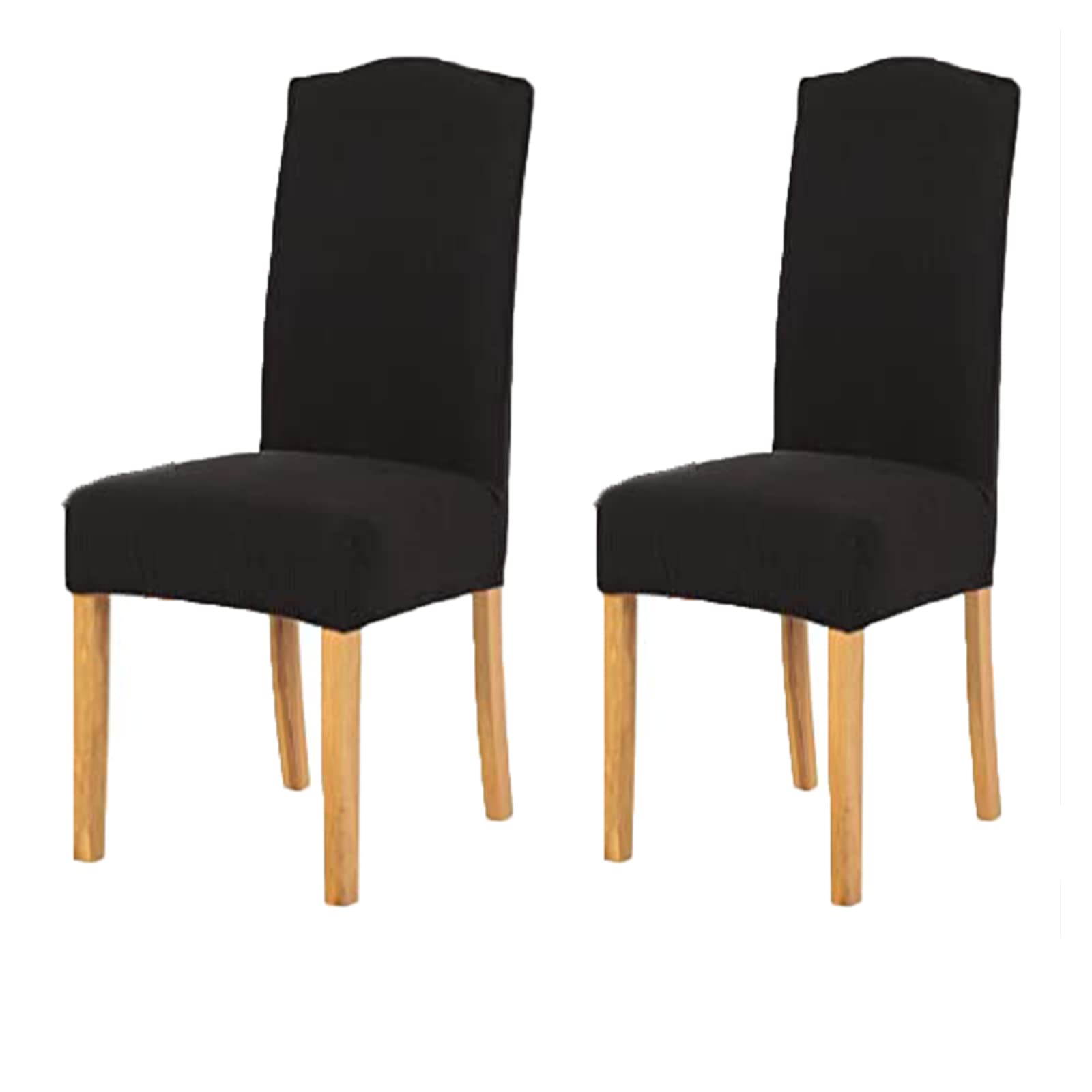 Stretch High Back Dining Chair Covers - Washable & Removable Protective Seat Covers for Dining Room, Hotel, Wedding, Banquet & Party Decor (Black, Pack of 2) | Perfect for Home, Restaurant & Event Decorations