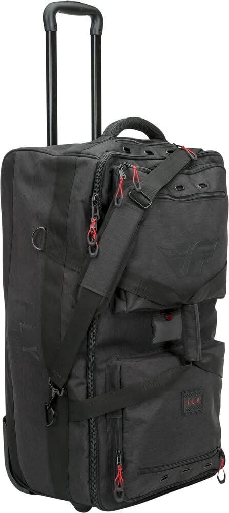Fly Racing Tour Roller Bag - Durable Black Luggage for Motorcycle Gear & Travel Accessories - Perfect for Road Trips, Racing Events & Air Travel
