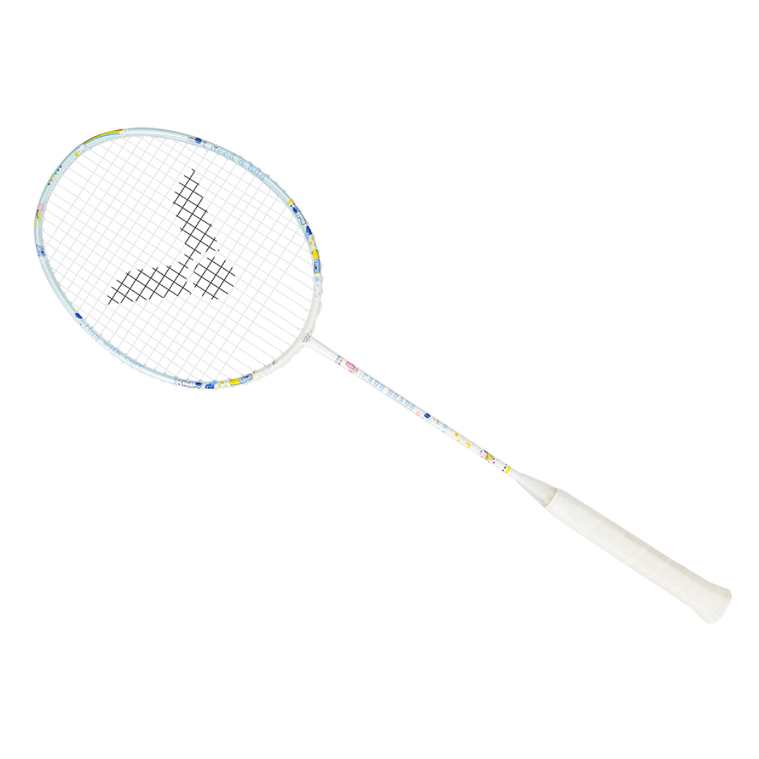 Victor X Care Bears Auraspeed Unstrung Badminton Racket [Jagged Ice] ARS CBC M - Lightweight Carbon Fiber Badminton Racket for Adults & Teens - Perfect for Training, Tournaments & Recreational Play