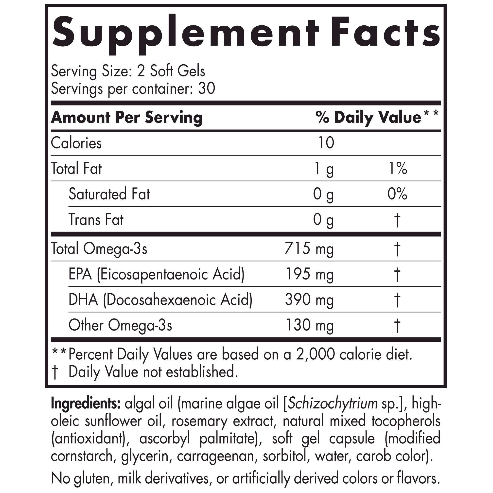 Nor Algae Omega-3 Fish Oil Supplement 120 Softgels - Supports Heart, Brain & Joint Health - Perfect for Daily Wellness & Active Lifestyles