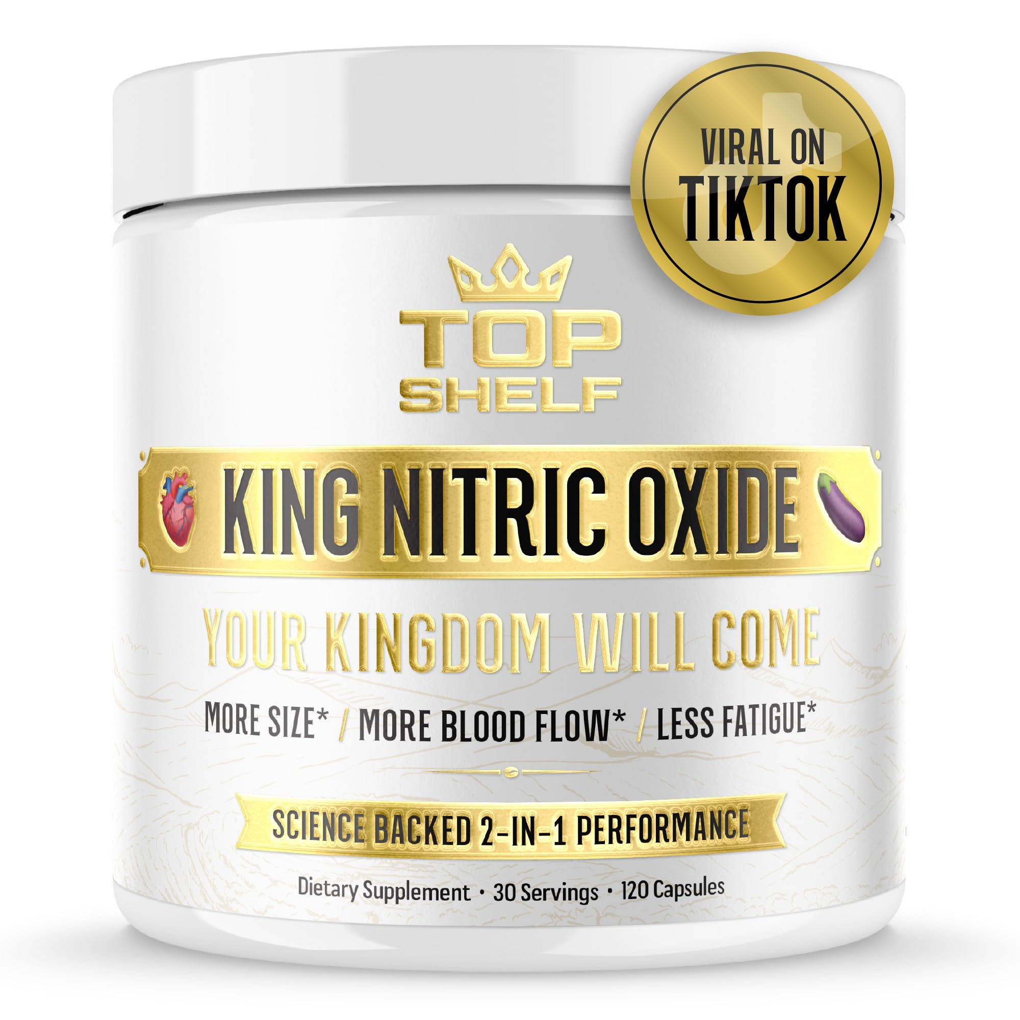 Top Shelf Grind Nitric Oxide Booster for Men - 6-in-1 Supplement for Blood Flow, Stamina, Strength, Energy & Endurance | 120 Capsules | Pre-Workout & Athletic Performance Enhancer