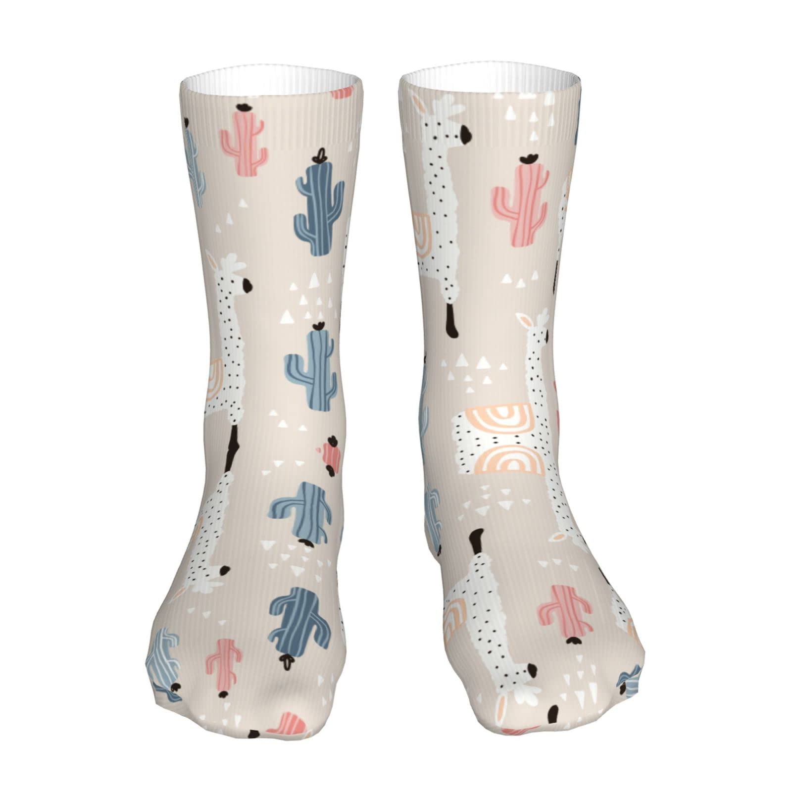 Stylish Cartoon Sheep Print Crew Socks for Men & Women - Soft Casual Novelty Socks for Everyday Wear, Gifts & Fun Outfits