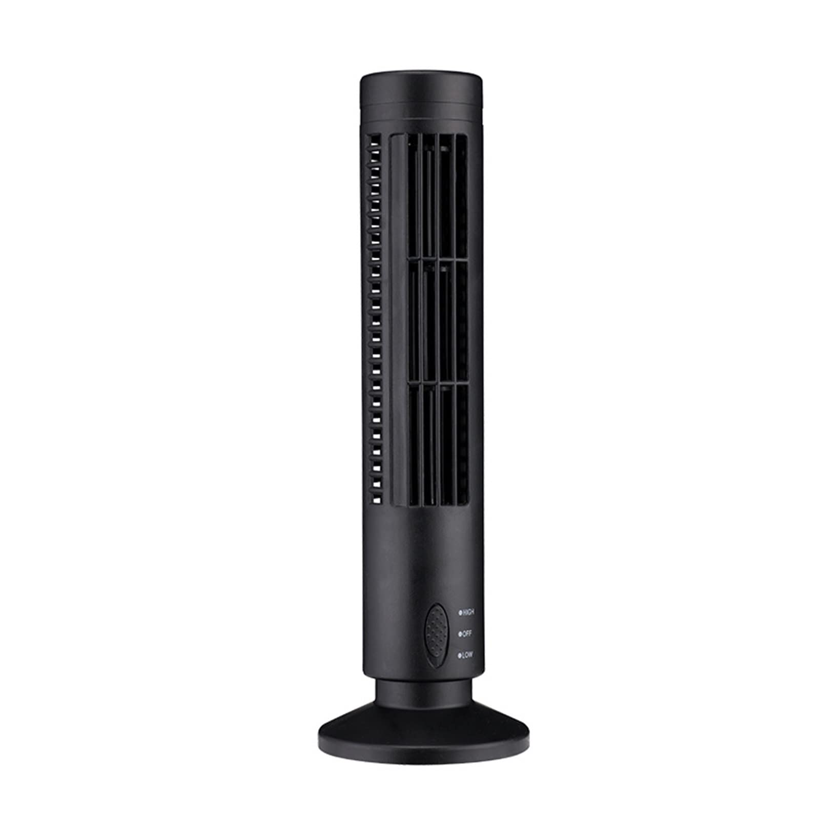 Tower Electric Fan - USB Leafless Bladeless Fan with Humidifier, Portable Desktop Air Cooler for Home Office Bedroom | Vertical Air Circulation & Cooling | Black | Perfect for Summer, Workstations & Small Spaces