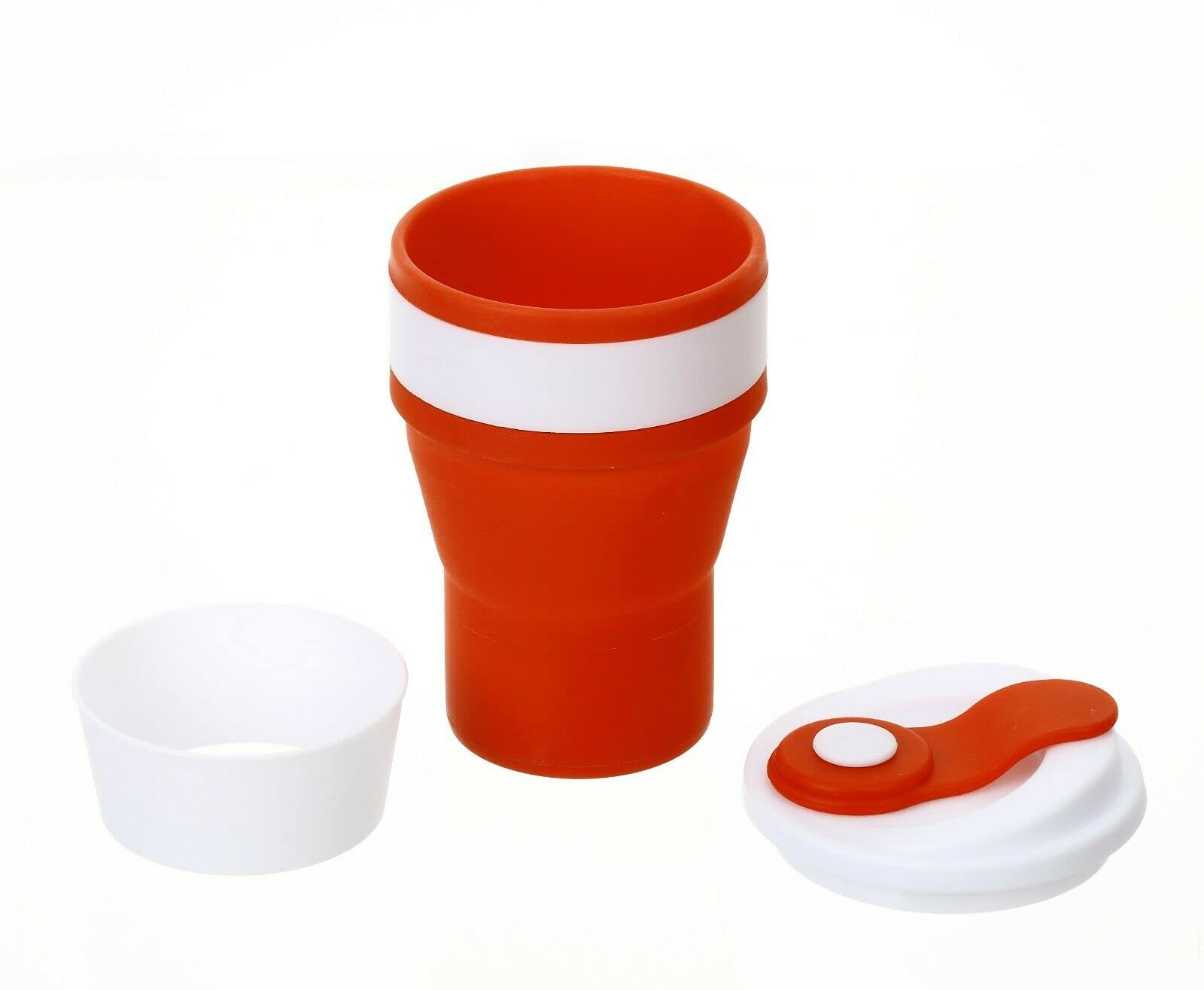 Collapsible Silicone Travel Cup with Lid - Unbreakable Foldable Drinking Cup for Camping, Hiking, Backpacking & Outdoor Adventures - Perfect for Coffee, Tea, Water & Smoothies On The Go (12162vc-3)