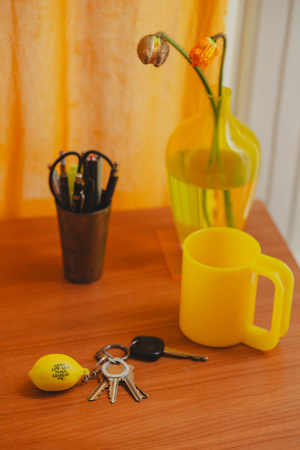 Lemon Stress Ball Keychain - Squeeze & Relieve Anxiety, Perfect for Office, School & Travel - Fun & Durable Stress Relief Toy