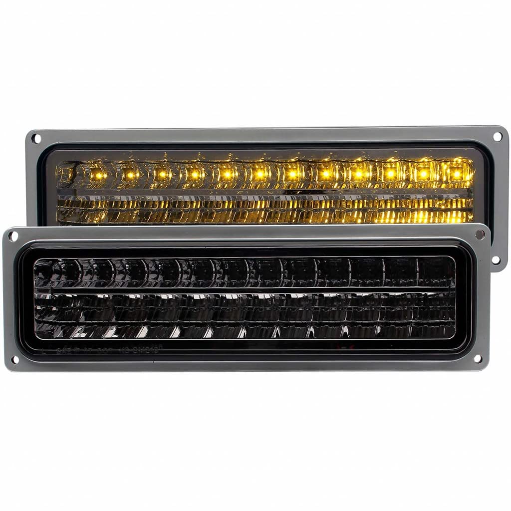 ANZO LED Parking Lights for Chevy C1500/C2500 (1988-1999) - Smoke Lens 511068 | Durable Replacement for Improved Visibility in Night Driving & Parking