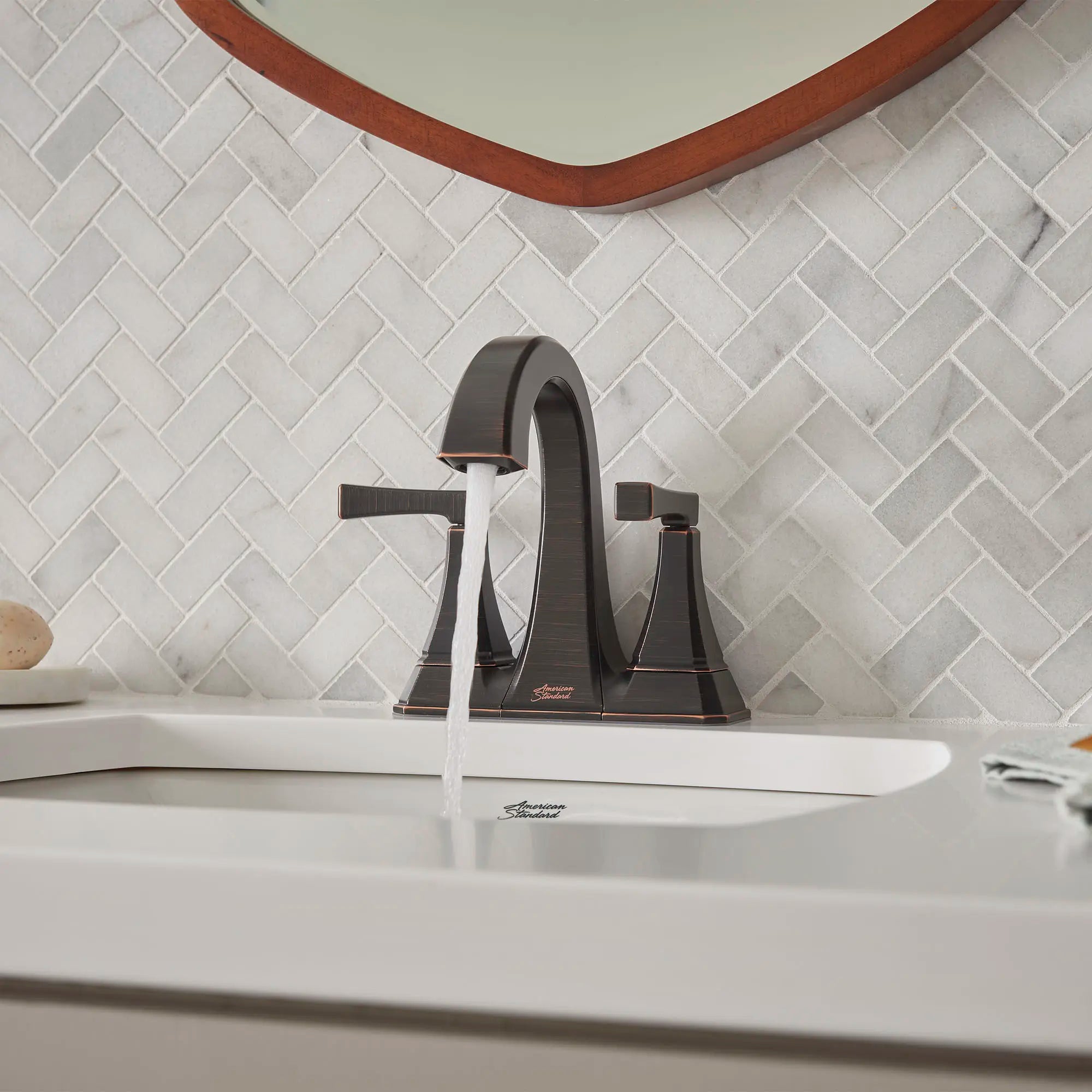 Crawford 4 Inch Centerset 2 Handle Bathroom Faucet - 1.2 GPM/4.5 LPM Water-Saving Design with Lever Handles - Perfect for Small Bathrooms & Powder Rooms