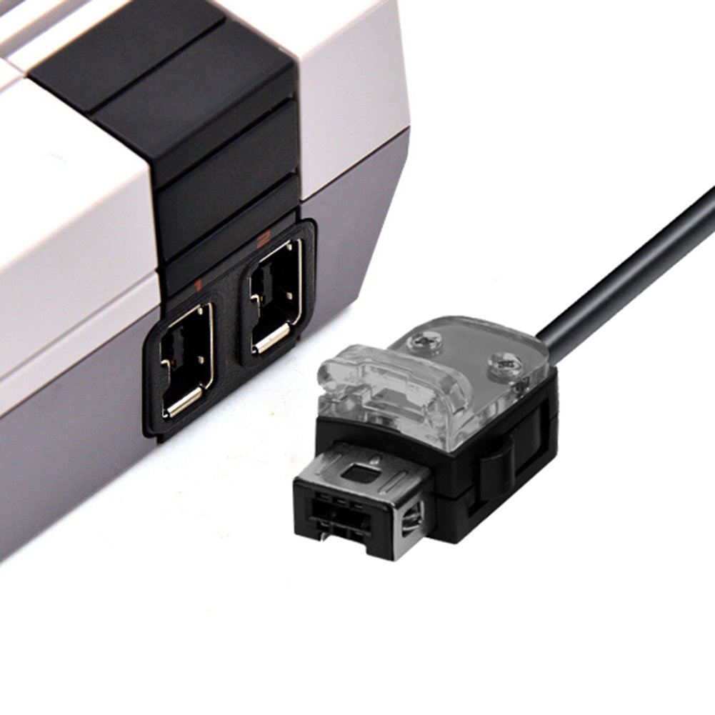 Demiawaking 2M Extension Cable for Nintendo Classic Mini NES Controller - Black | Extra Long Replacement Cord for Classic Gaming System | Perfect for Retro Gaming Setup & Console Accessories