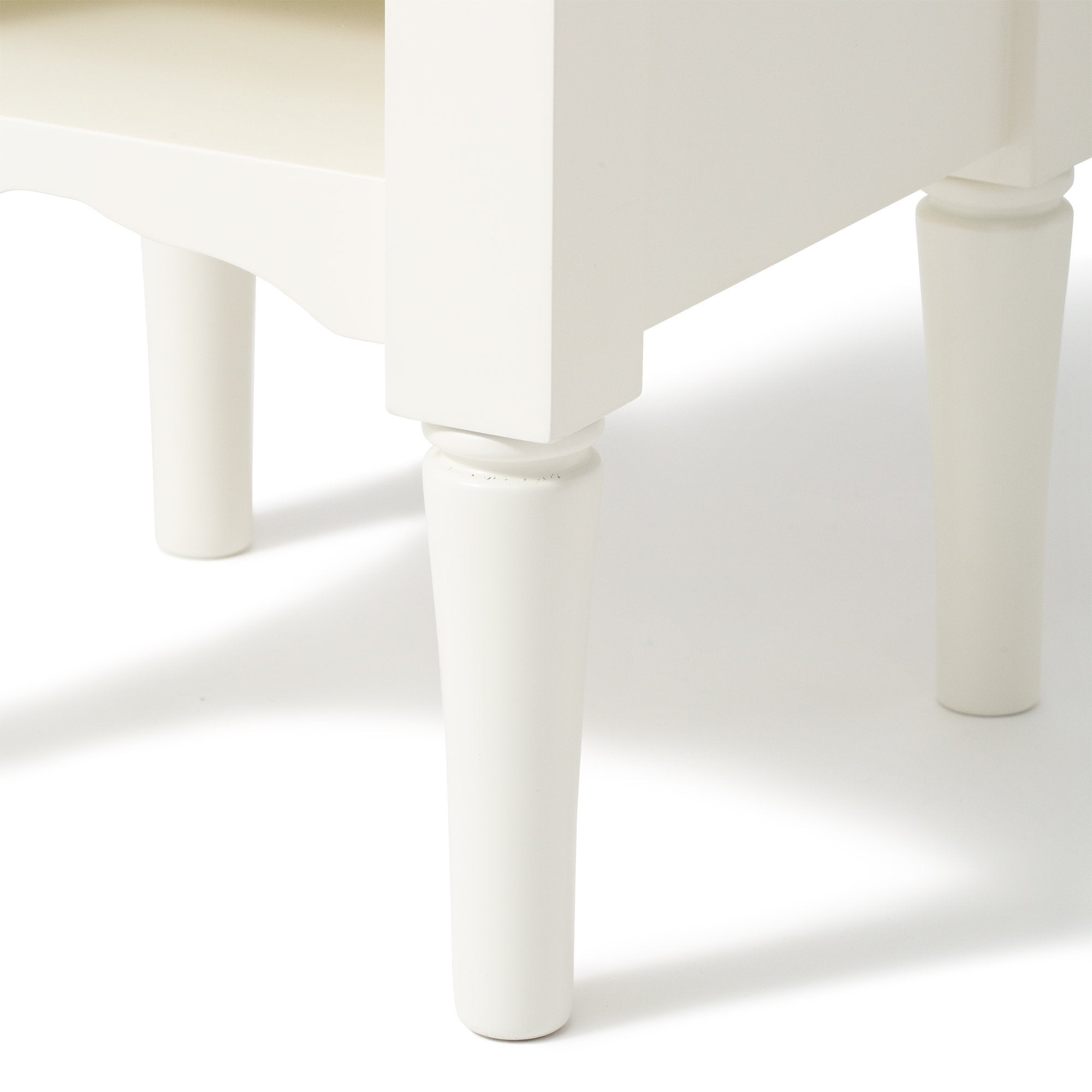 Modern White Nightstand with Drawer - 13.8