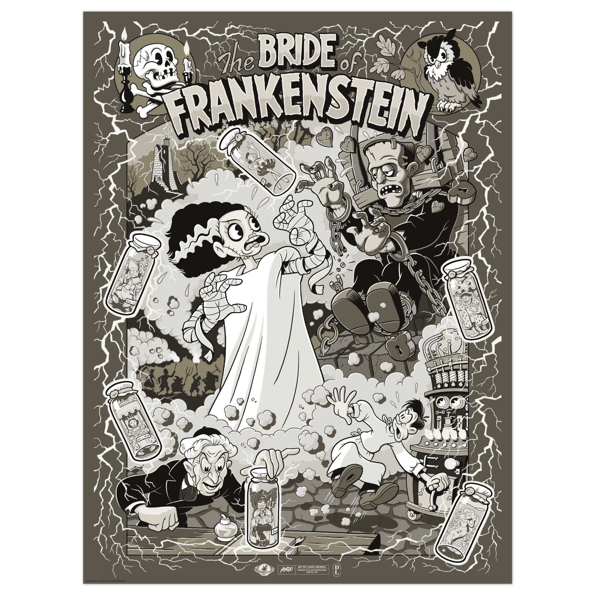 Bride of Frankenstein Movie Poster - Classic Horror Film Art Print - Perfect for Halloween Decor, Movie Room & Gothic Home Decor