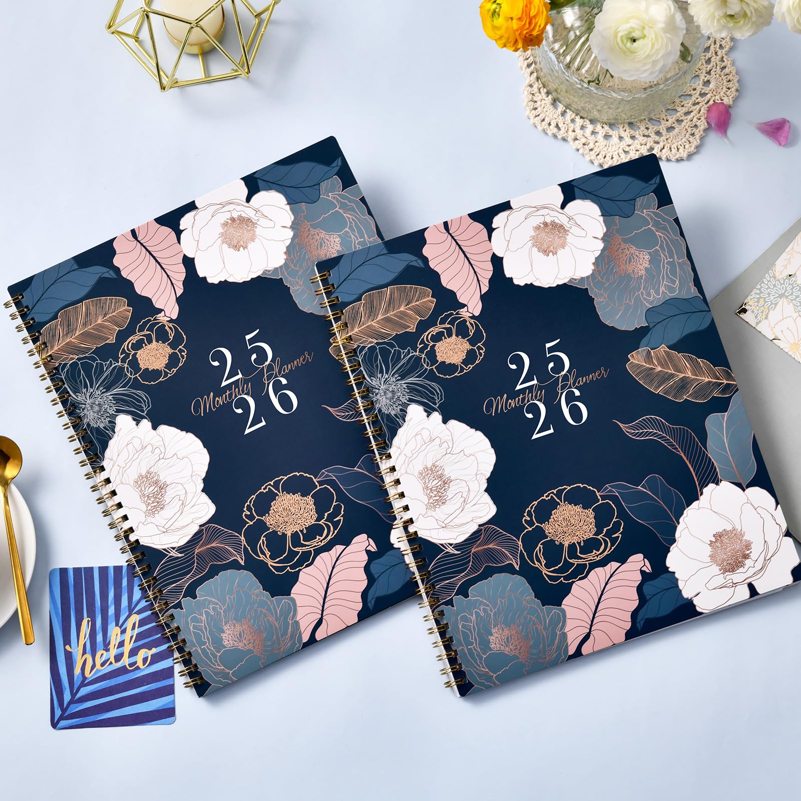 2025-2026 Monthly Planner Calendar | July 2025-December 2026 | 8.5 x 11 Inches | Floral Design with Back Pocket & Twin-Wire Binding | Perfect for Work, School & Personal Organization