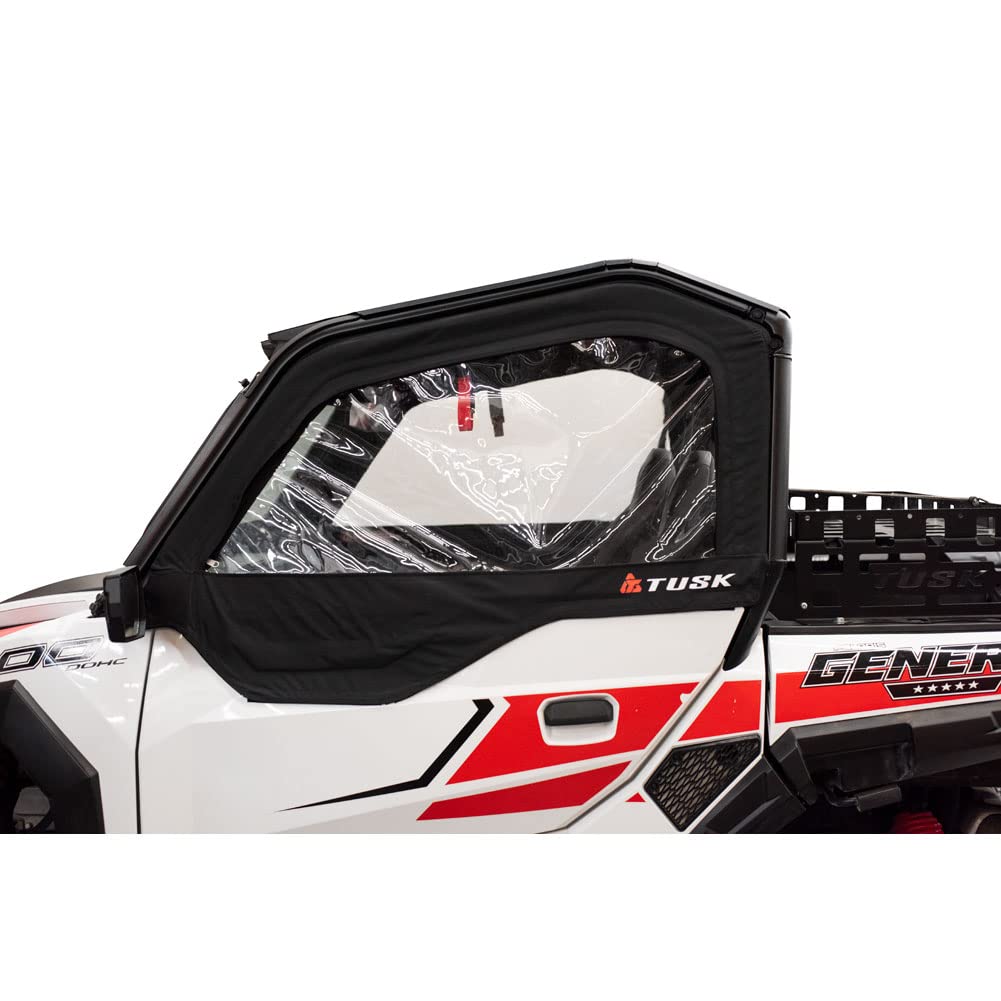 Premium TUSK Soft Upper Doors for Polaris GENERAL 1000 EPS (2022-2024) - Durable UTV Steel Frame with Clear Windows for Off-Road Protection & Adventure Riding