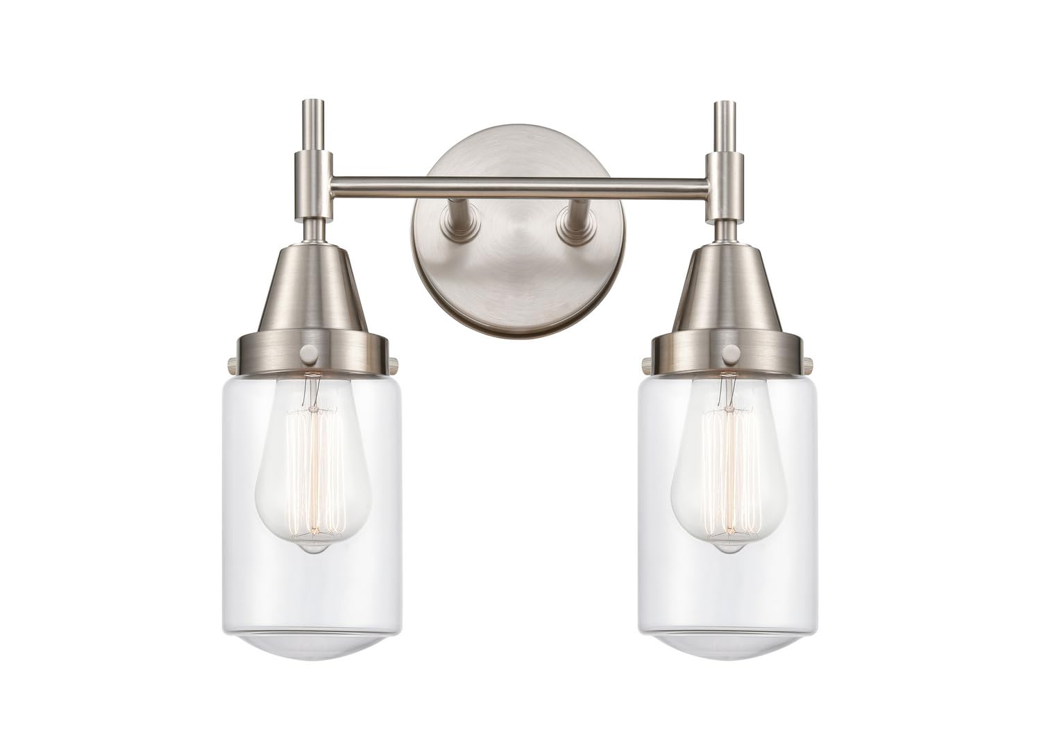 Innovations 447-2W-SN-G312-LED Transitional LED Bathroom Vanity Light in Pewter, Nickel & Silver Finish - Modern Lighting for Bathroom, Powder Room or Dressing Area